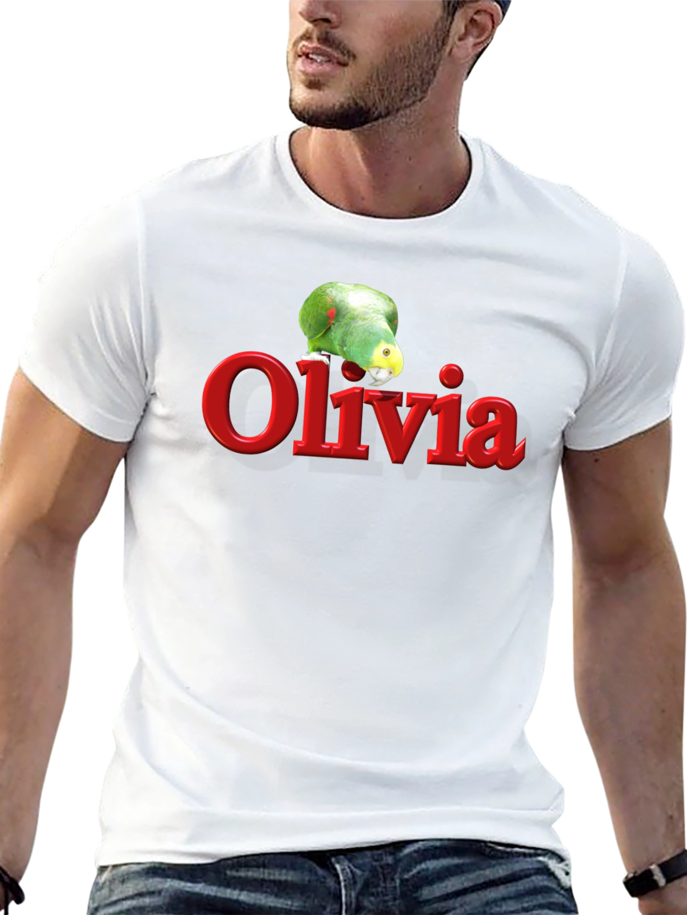 Olivia Parrot Graphic T-Shirt - Personalized Gift