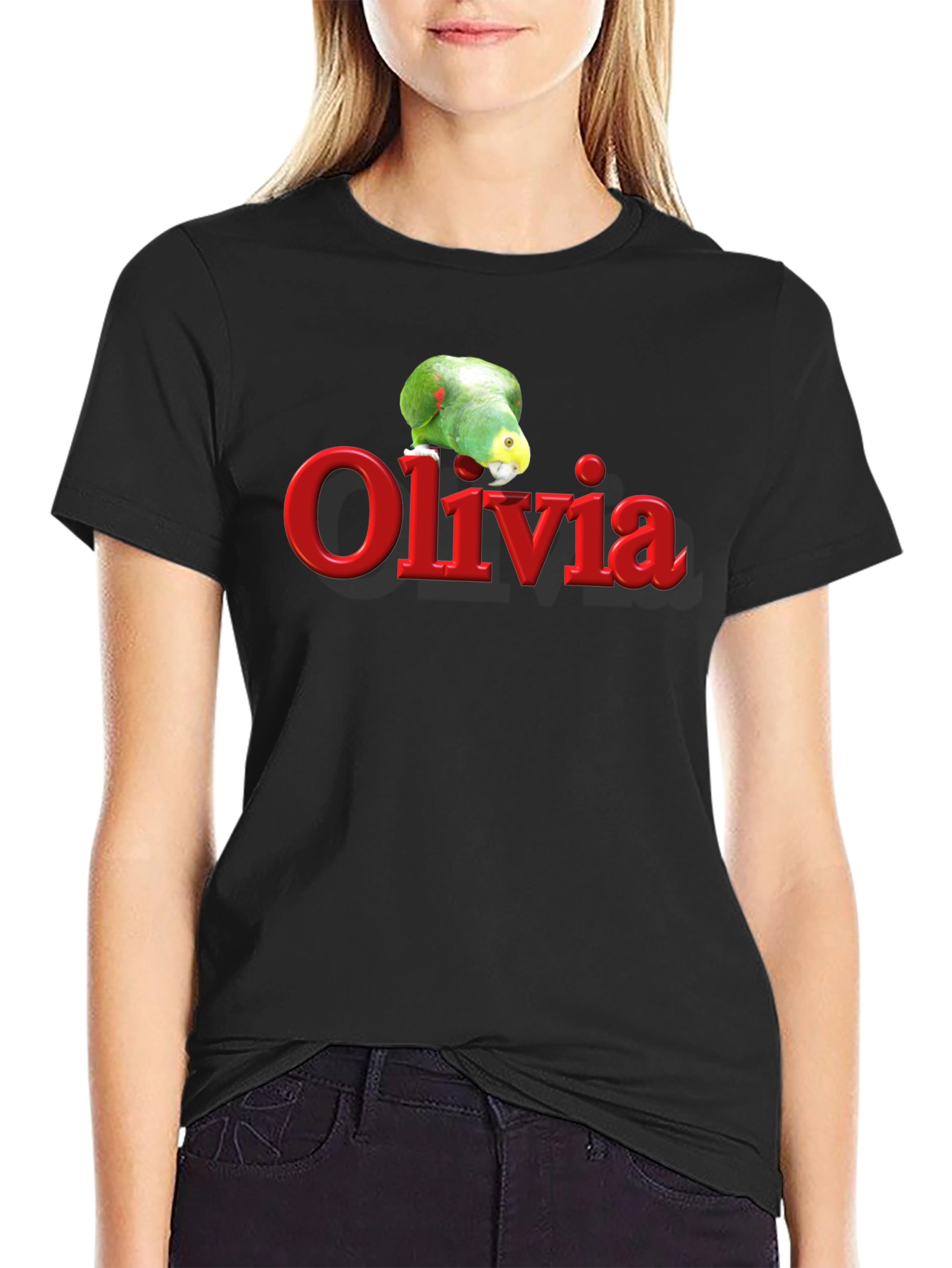 Olivia Parrot Graphic T-Shirt - Personalized Gift