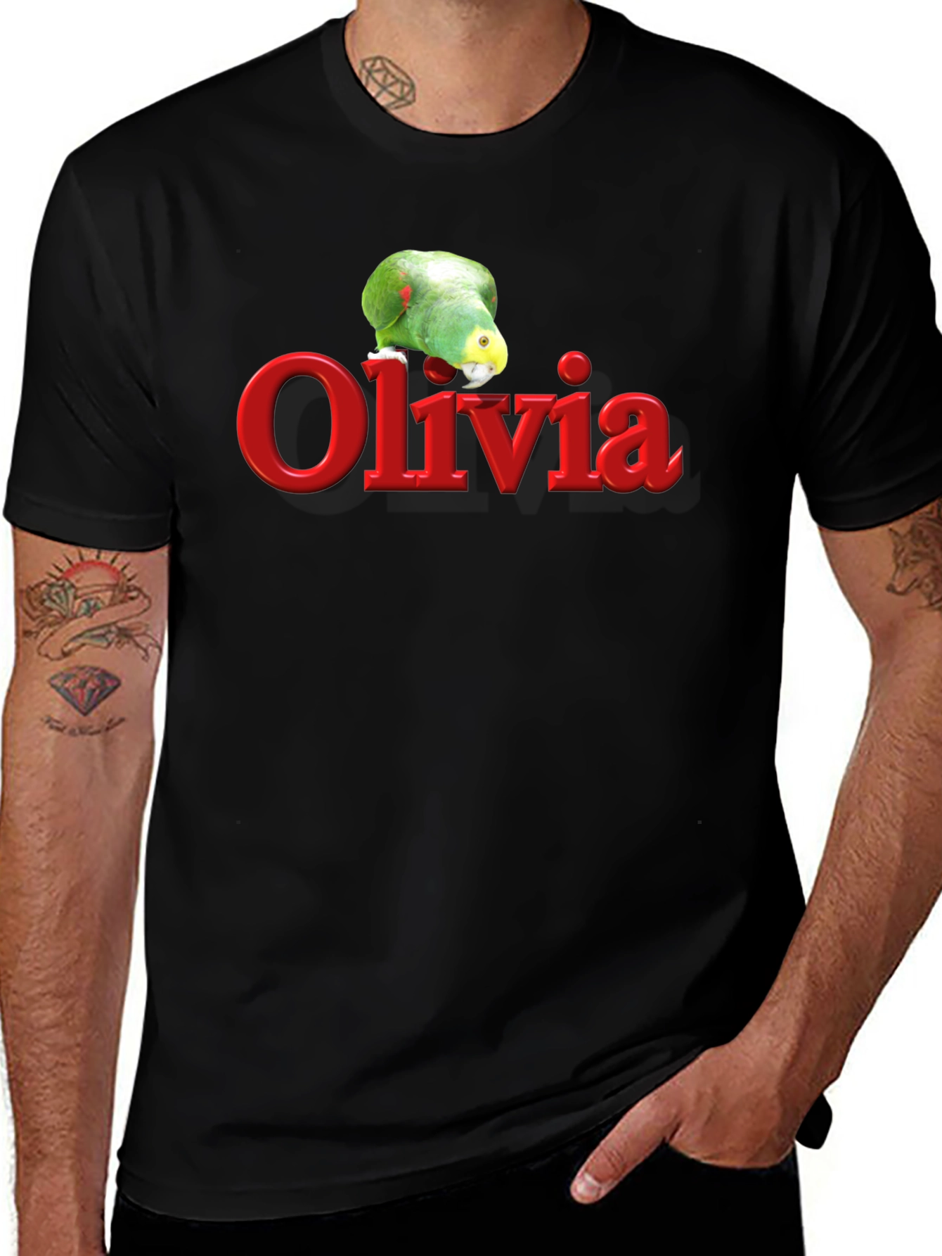 Olivia Parrot Graphic T-Shirt - Personalized Gift