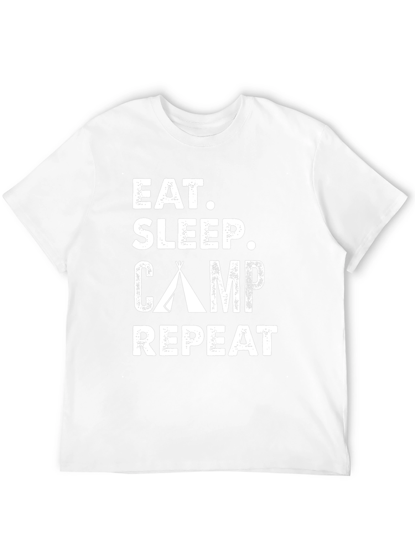 Eat Sleep Camp Repeat Black Graphic T-Shirt