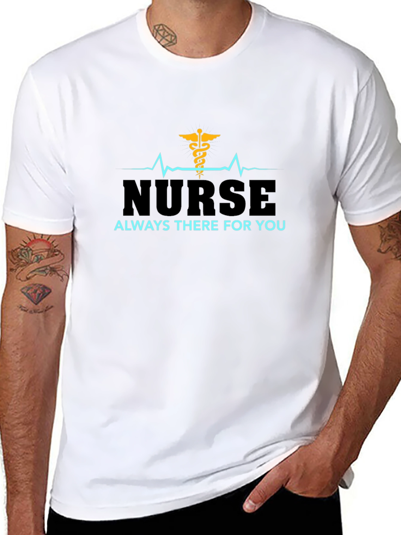 Nurse Always There For You Black T-Shirt