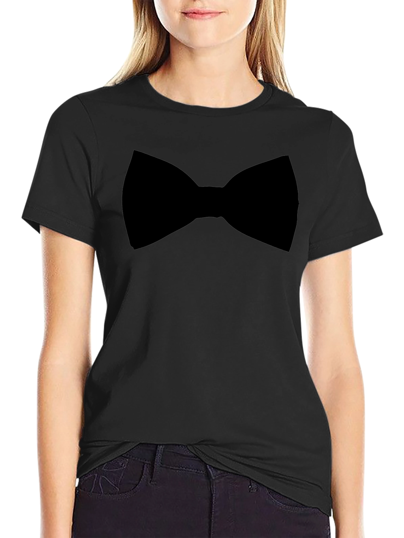 Black Bow Tie Graphic Tee - Menswear Casual