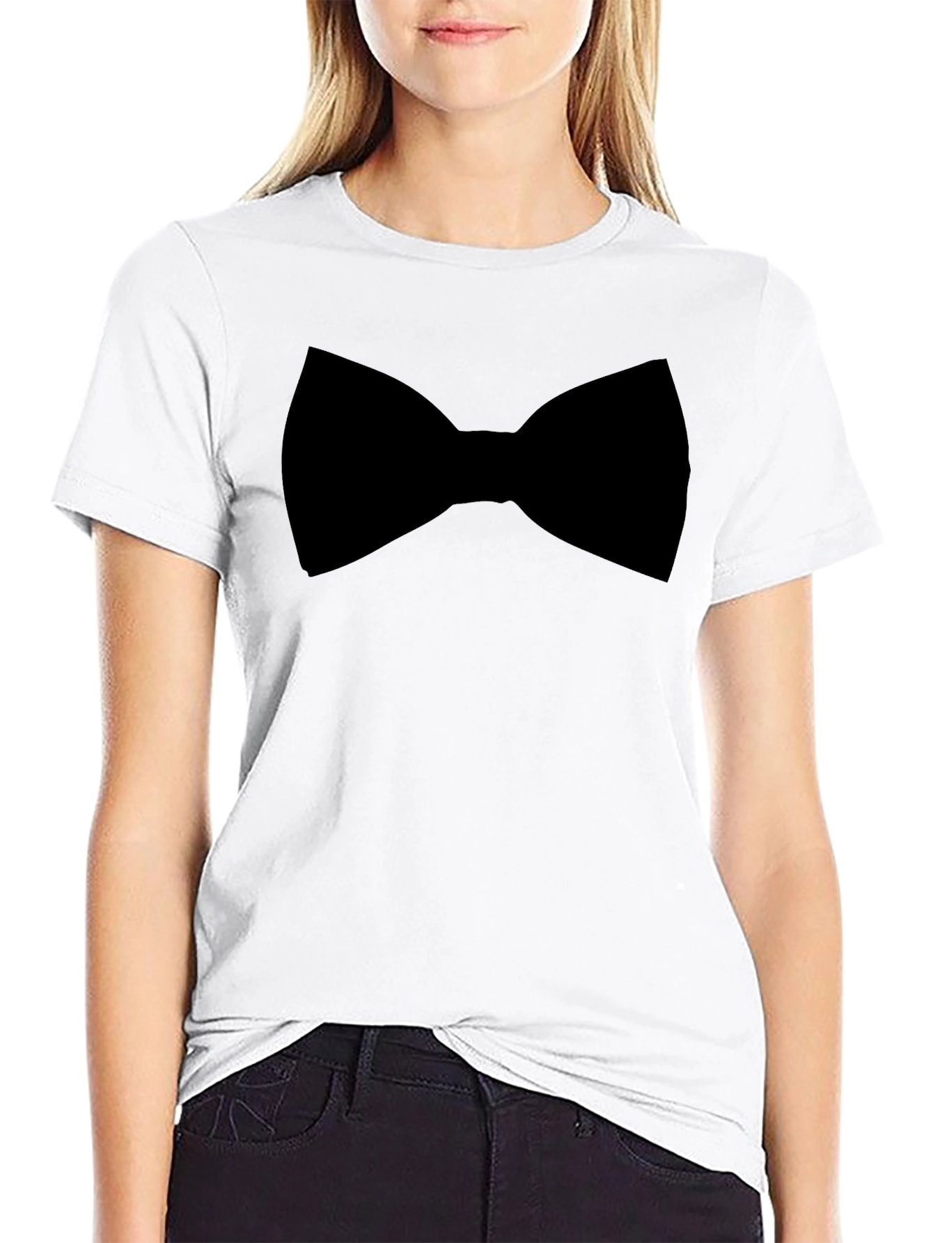 Black Bow Tie Graphic Tee - Menswear Casual