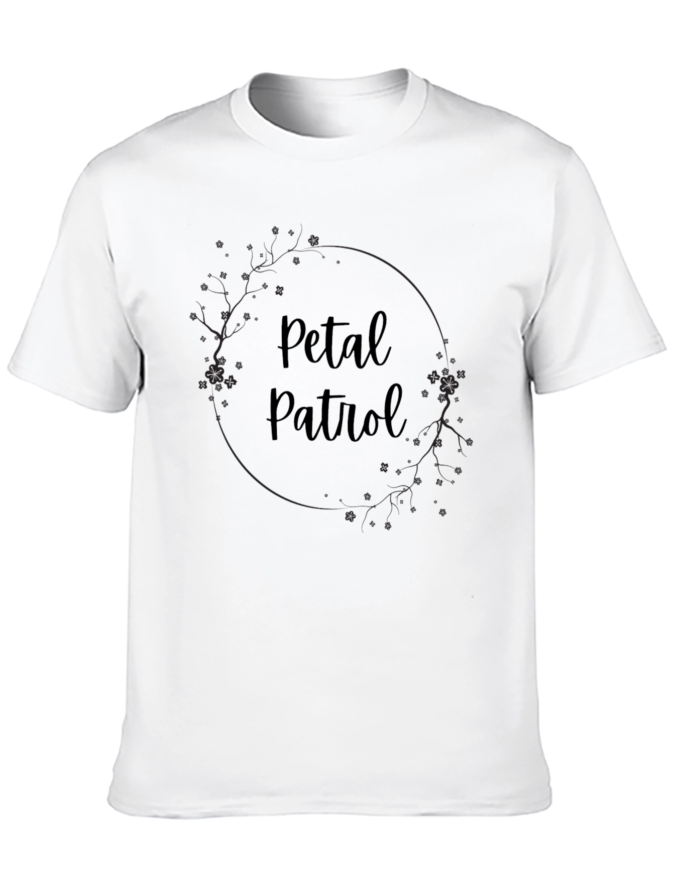 Petal Patrol Graphic Tee - Black Cotton Blend