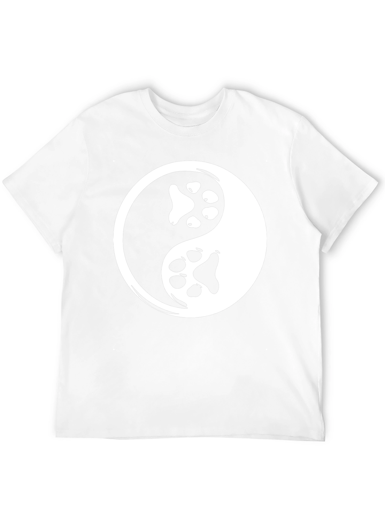 Yin Yang Paw Print Graphic Tee - Black