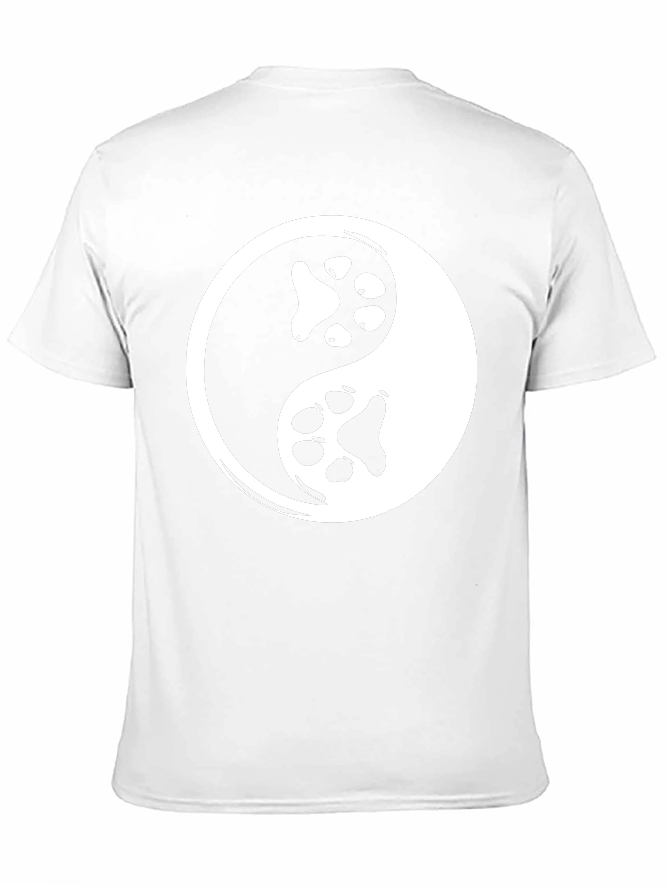 Yin Yang Paw Print Graphic Tee - Black