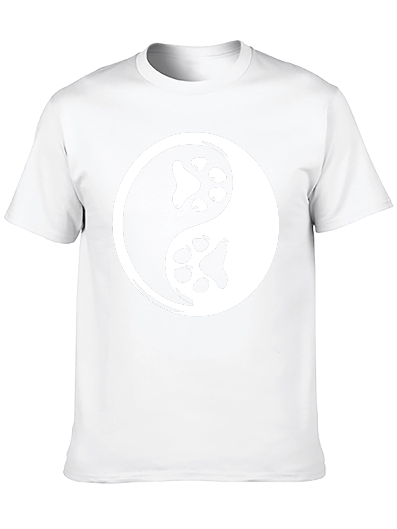 Yin Yang Paw Print Graphic Tee - Black