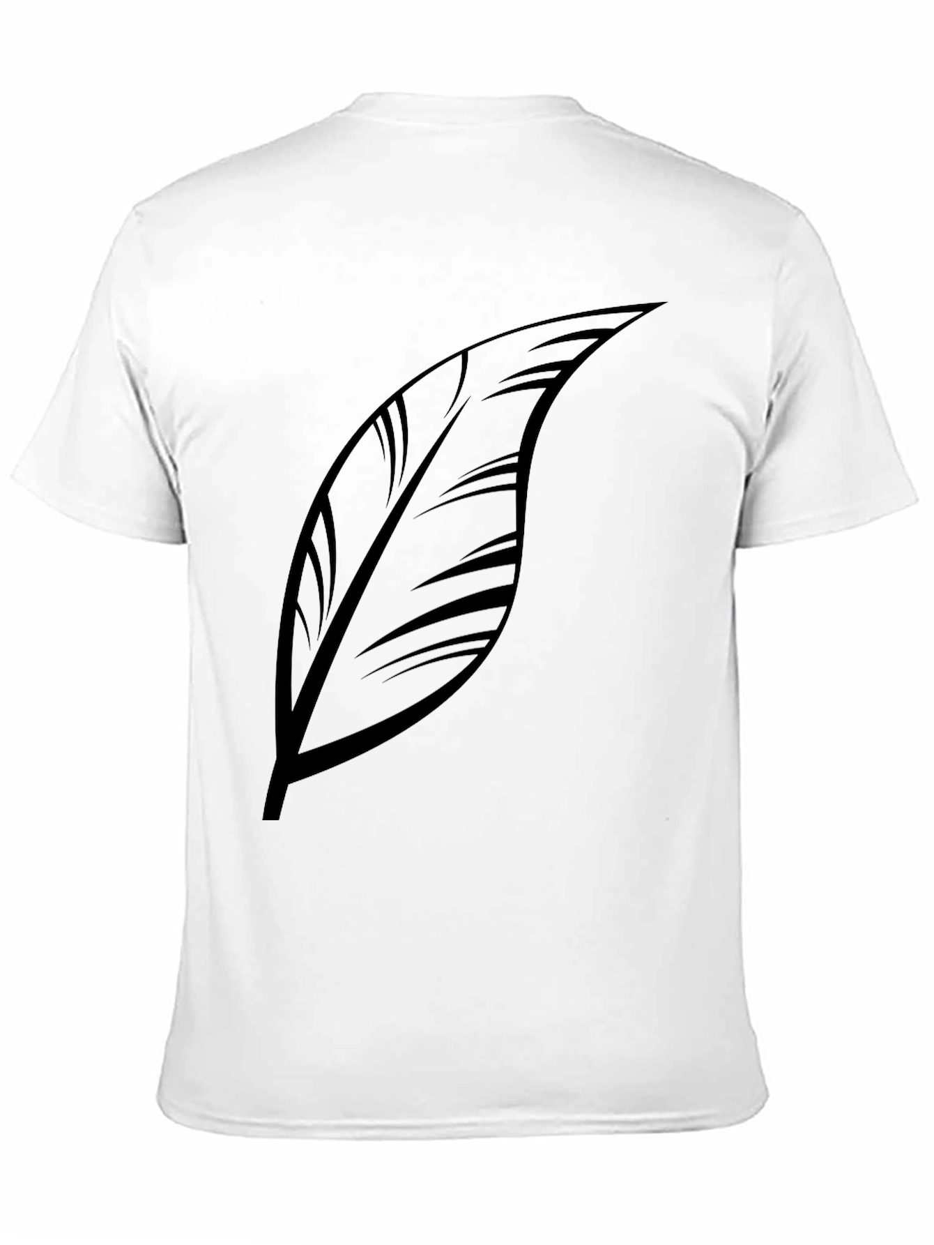 Mens Black Feather Graphic T-Shirt - Stylish & Casual