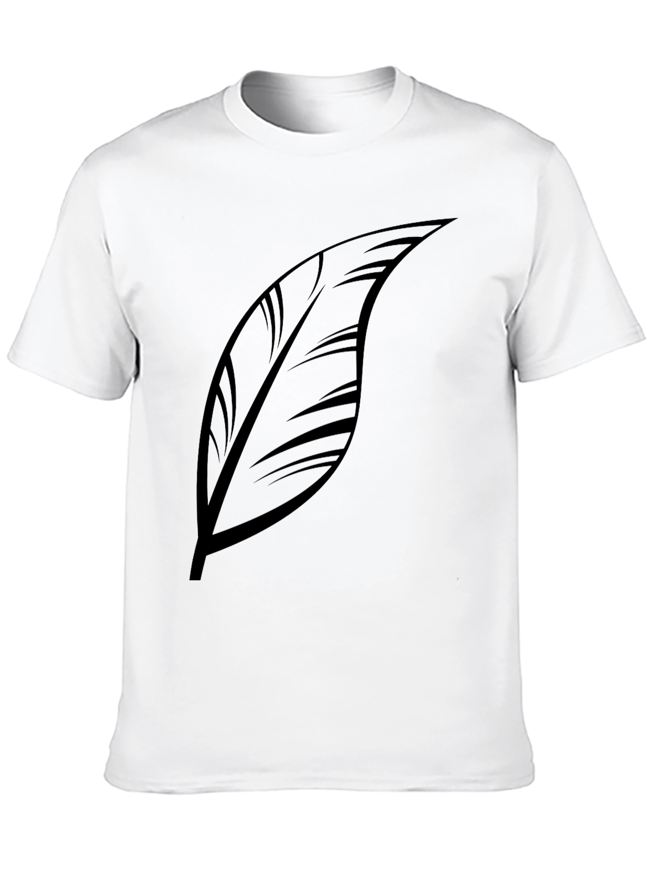Mens Black Feather Graphic T-Shirt - Stylish & Casual