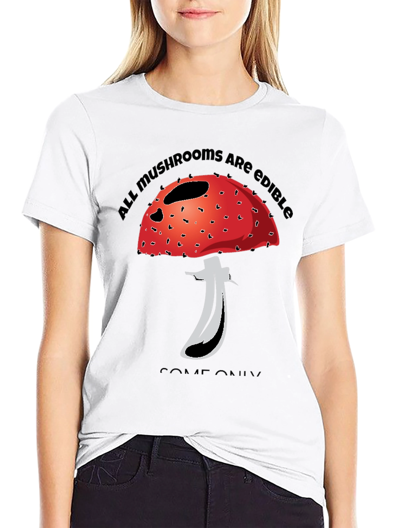 Edible Mushroom Graphic Tee - Black