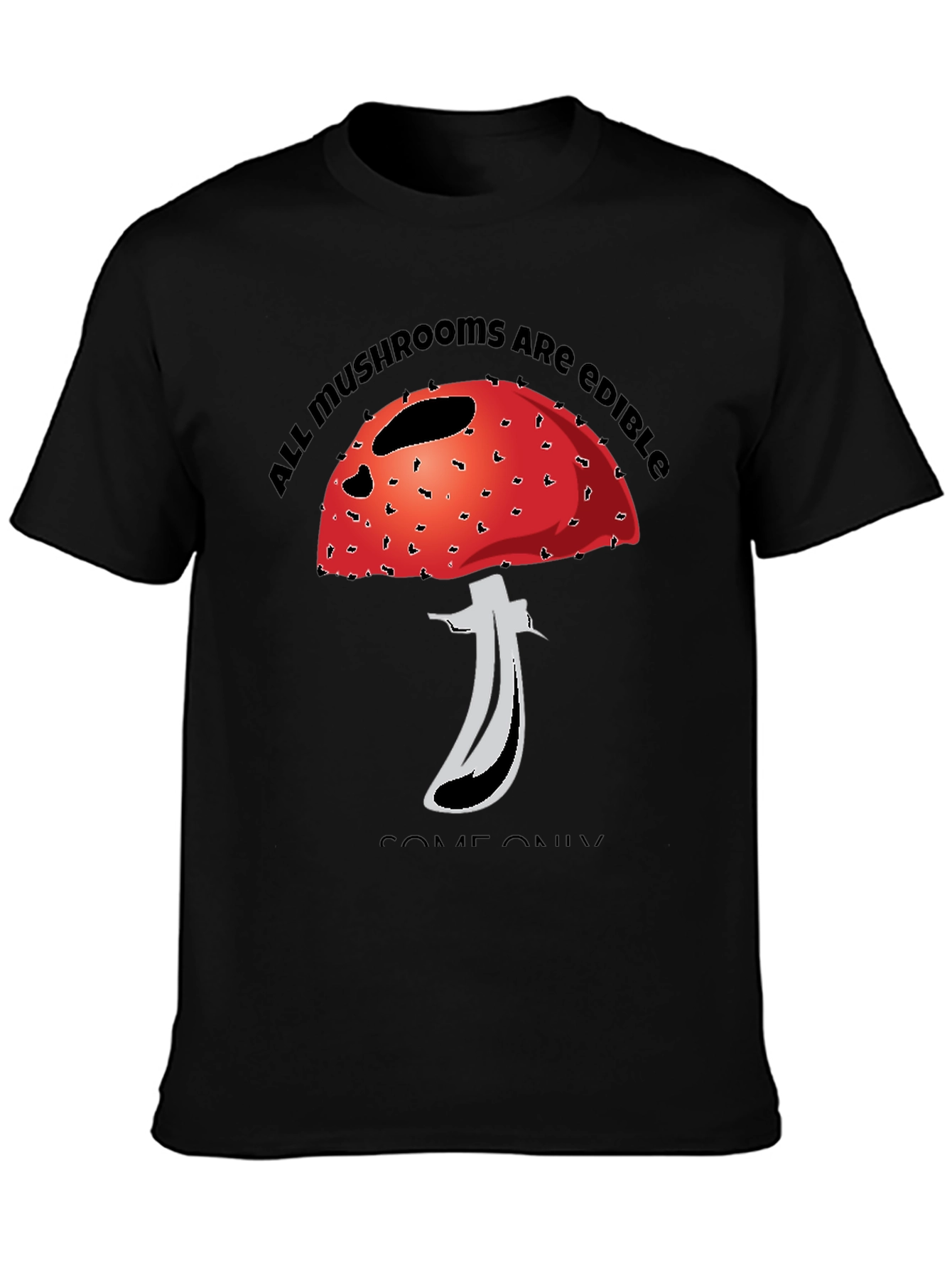 Edible Mushroom Graphic Tee - Black