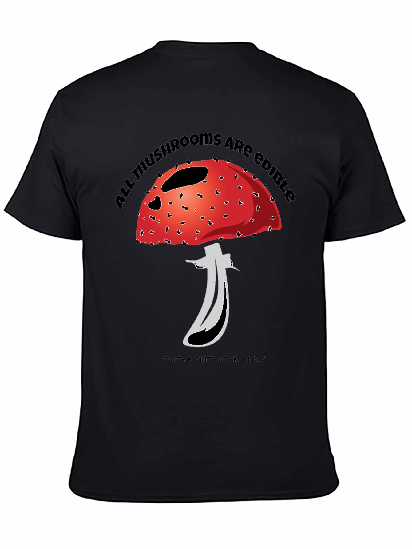 Edible Mushroom Graphic Tee - Black