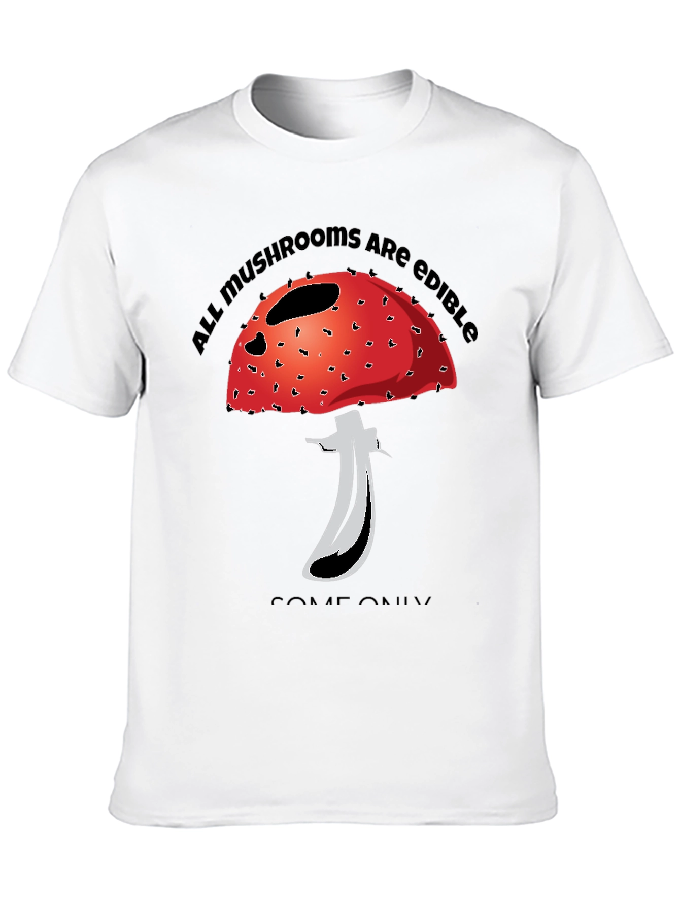 Edible Mushroom Graphic Tee - Black