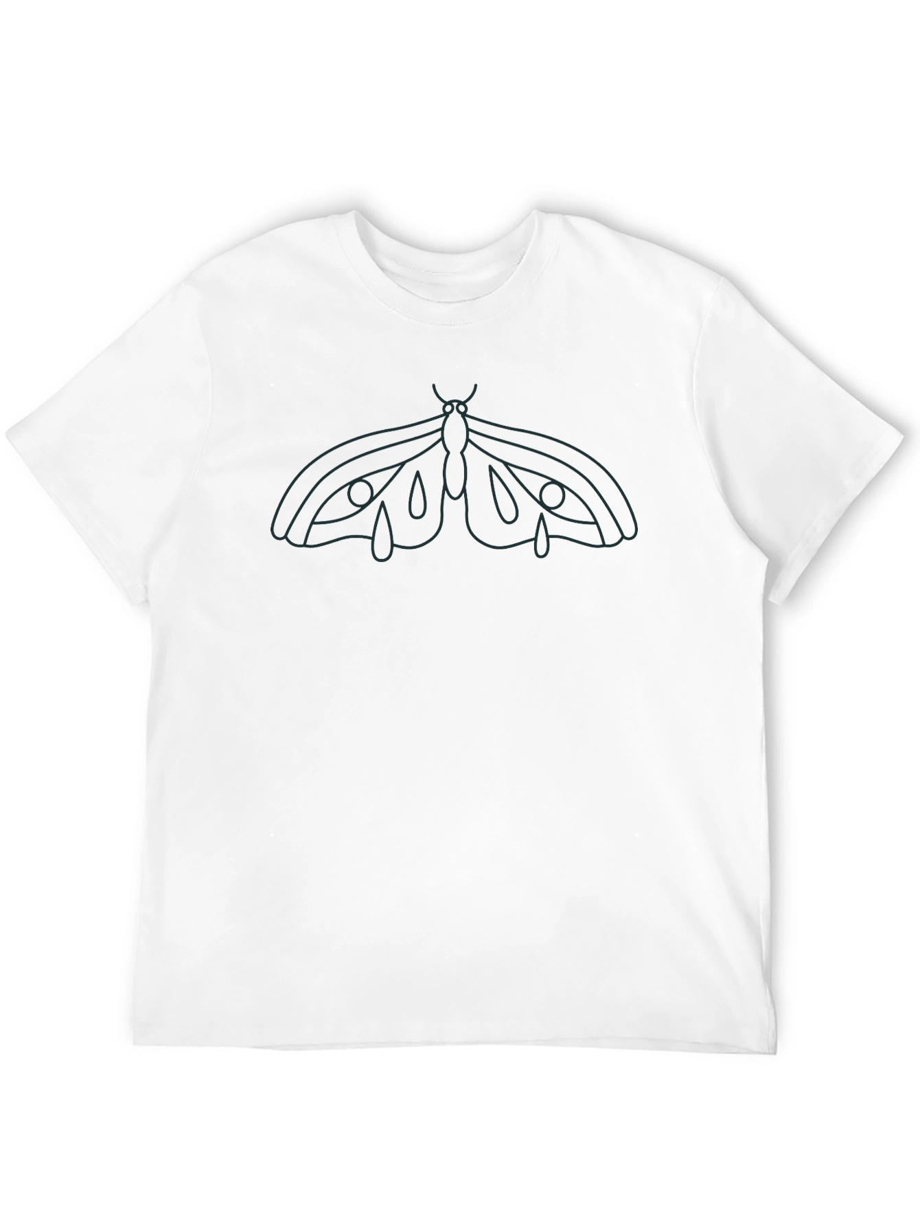 Moth Graphic Print Black T-Shirt