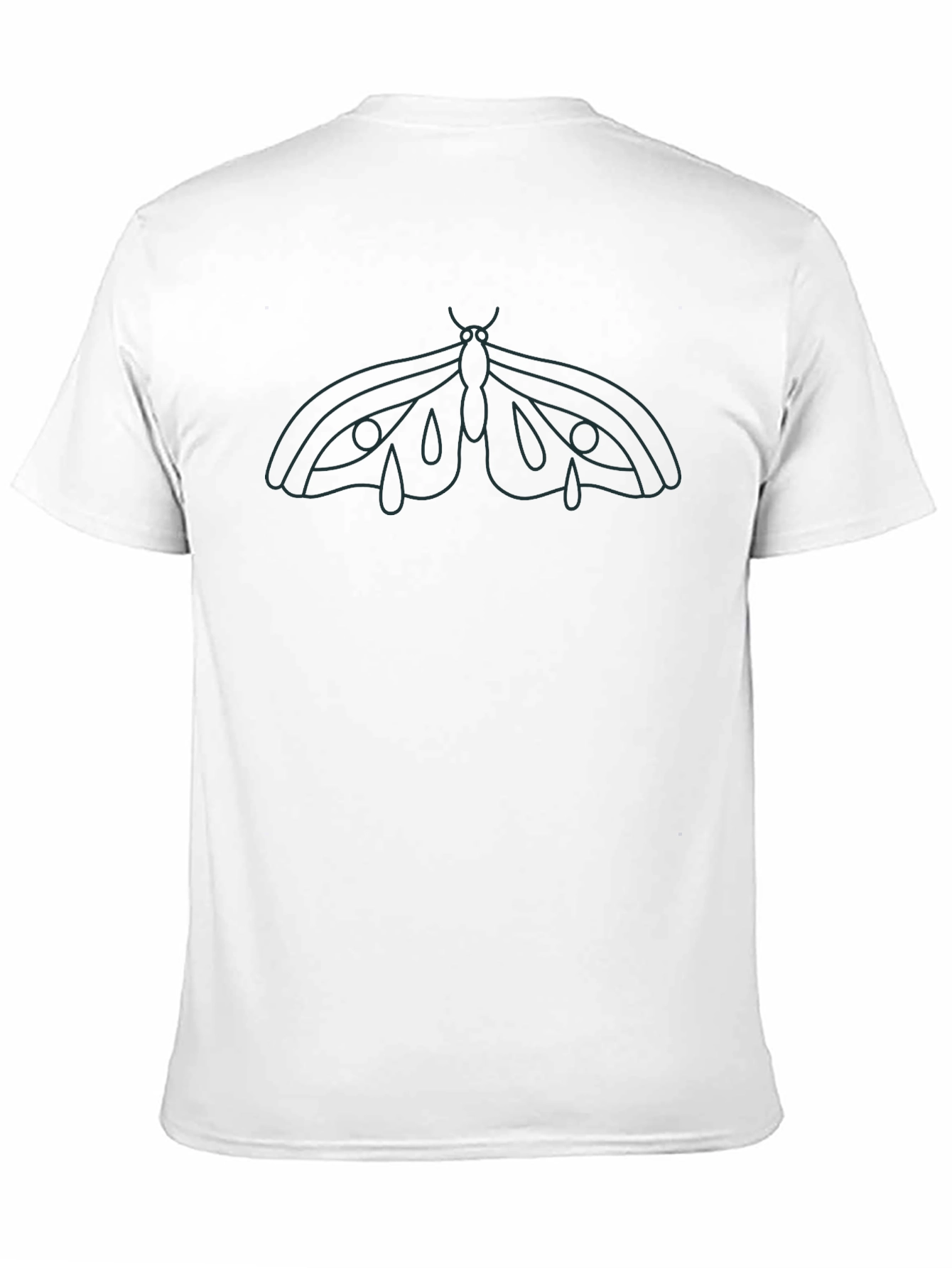 Moth Graphic Print Black T-Shirt