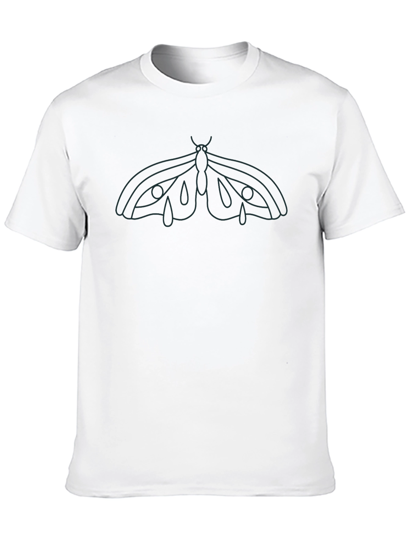 Moth Graphic Print Black T-Shirt