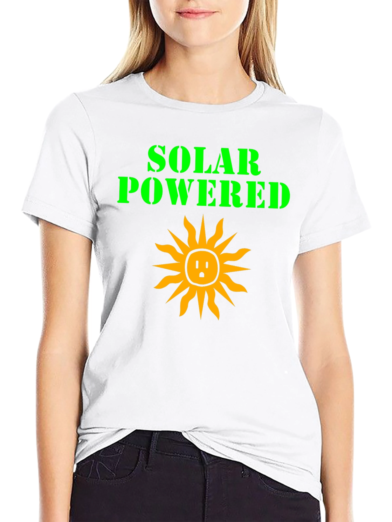 Solar Powered Graphic Tee - Black Cotton T-Shirt