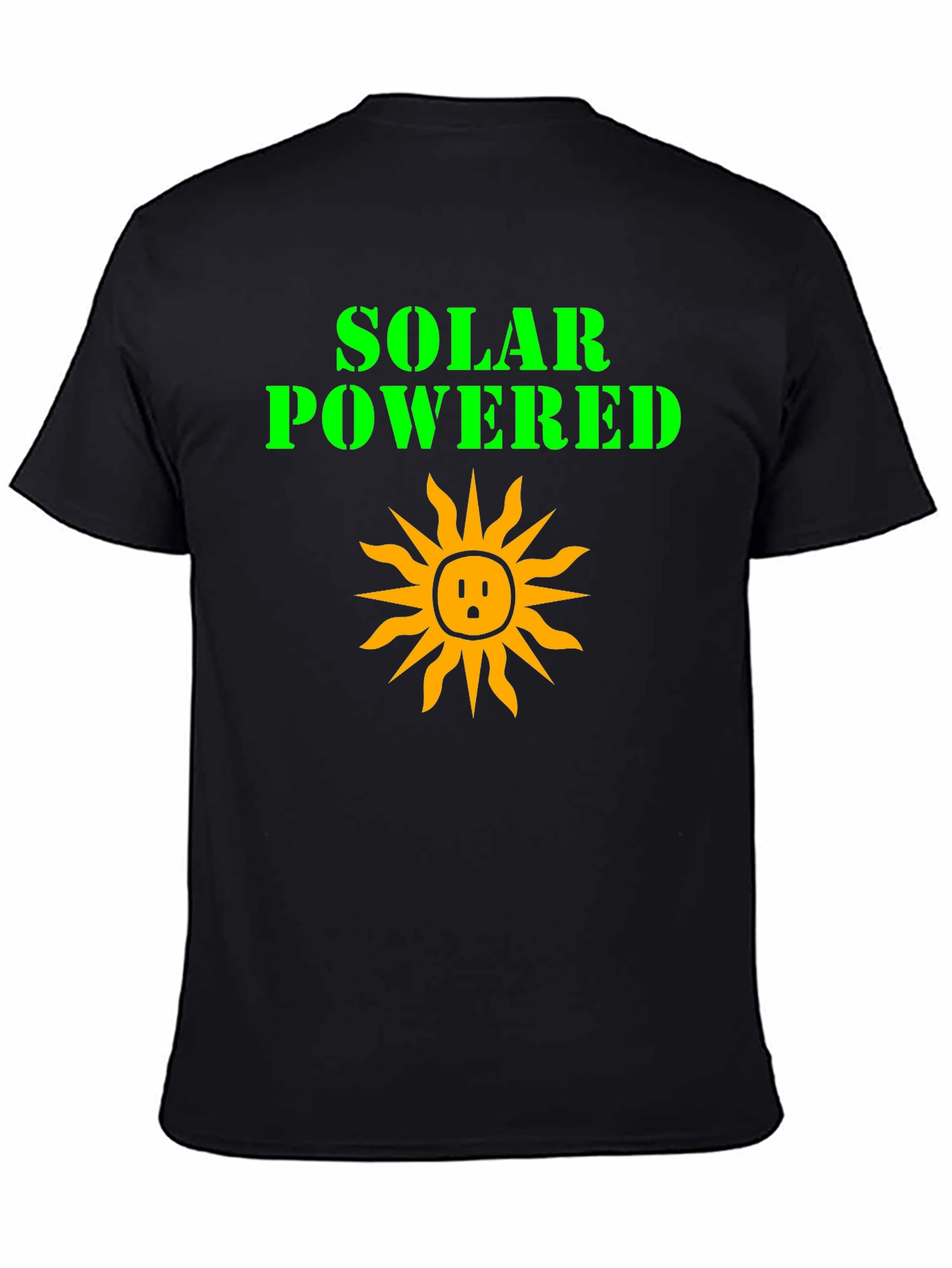 Solar Powered Graphic Tee - Black Cotton T-Shirt