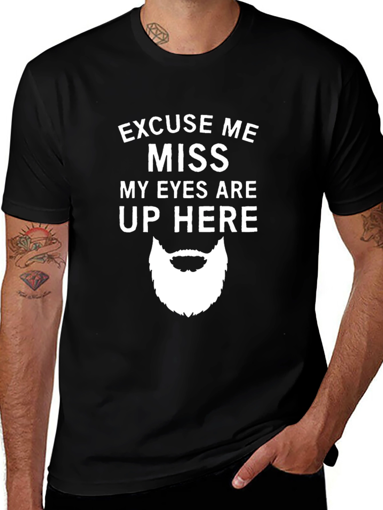 Funny Graphic T-Shirt - Eyes Up Here