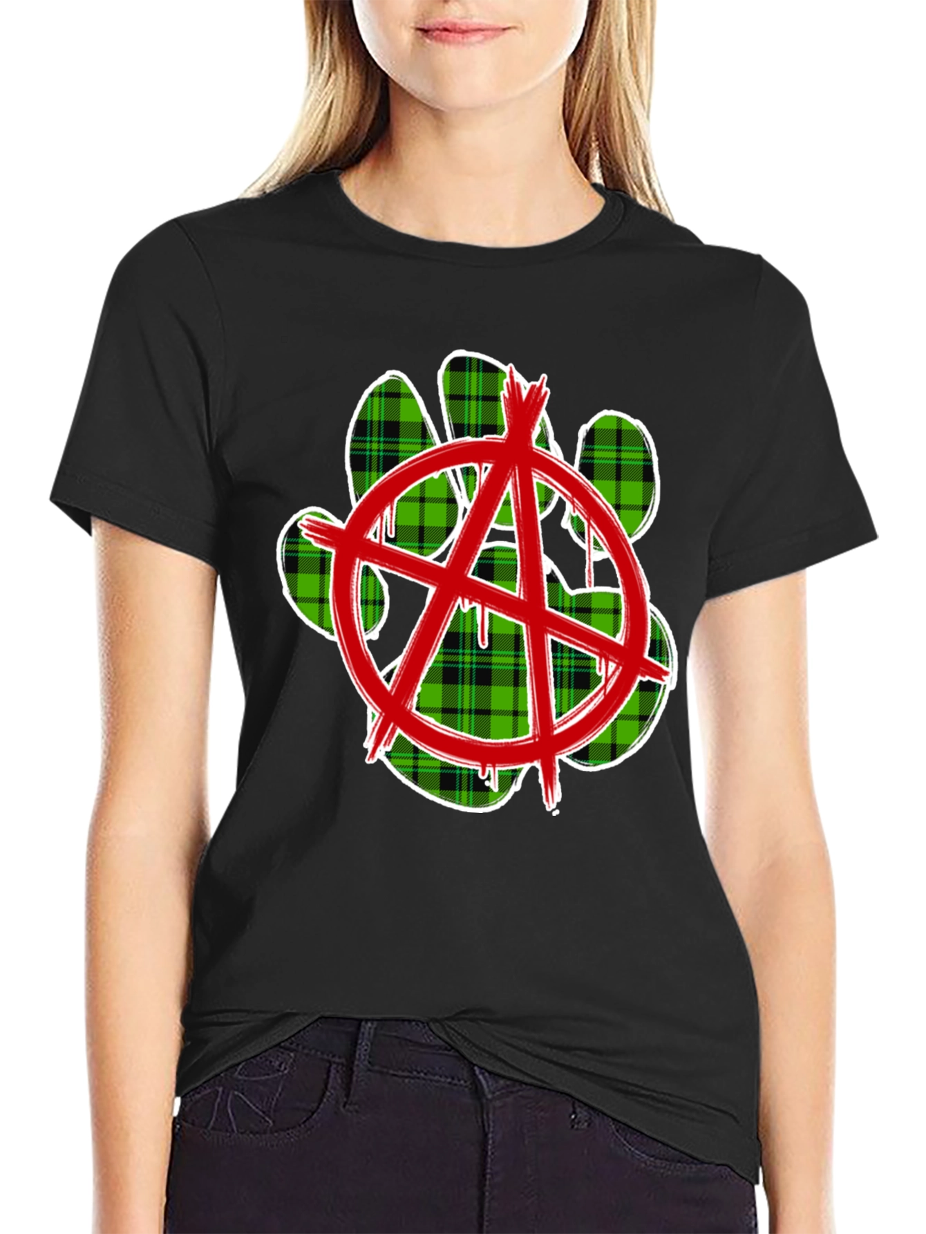 Anarchy Paw Print Graphic Tee