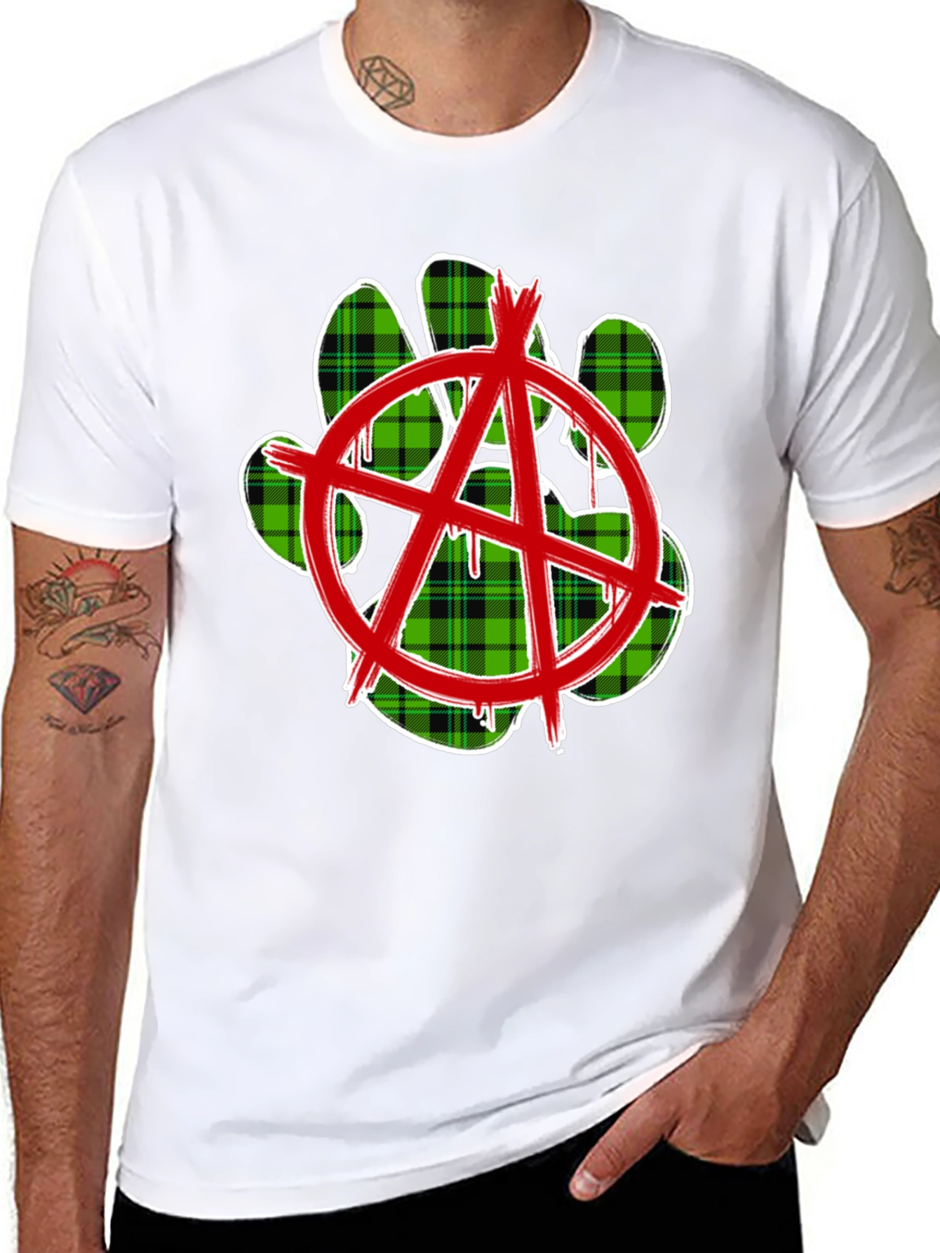 Anarchy Paw Print Graphic Tee