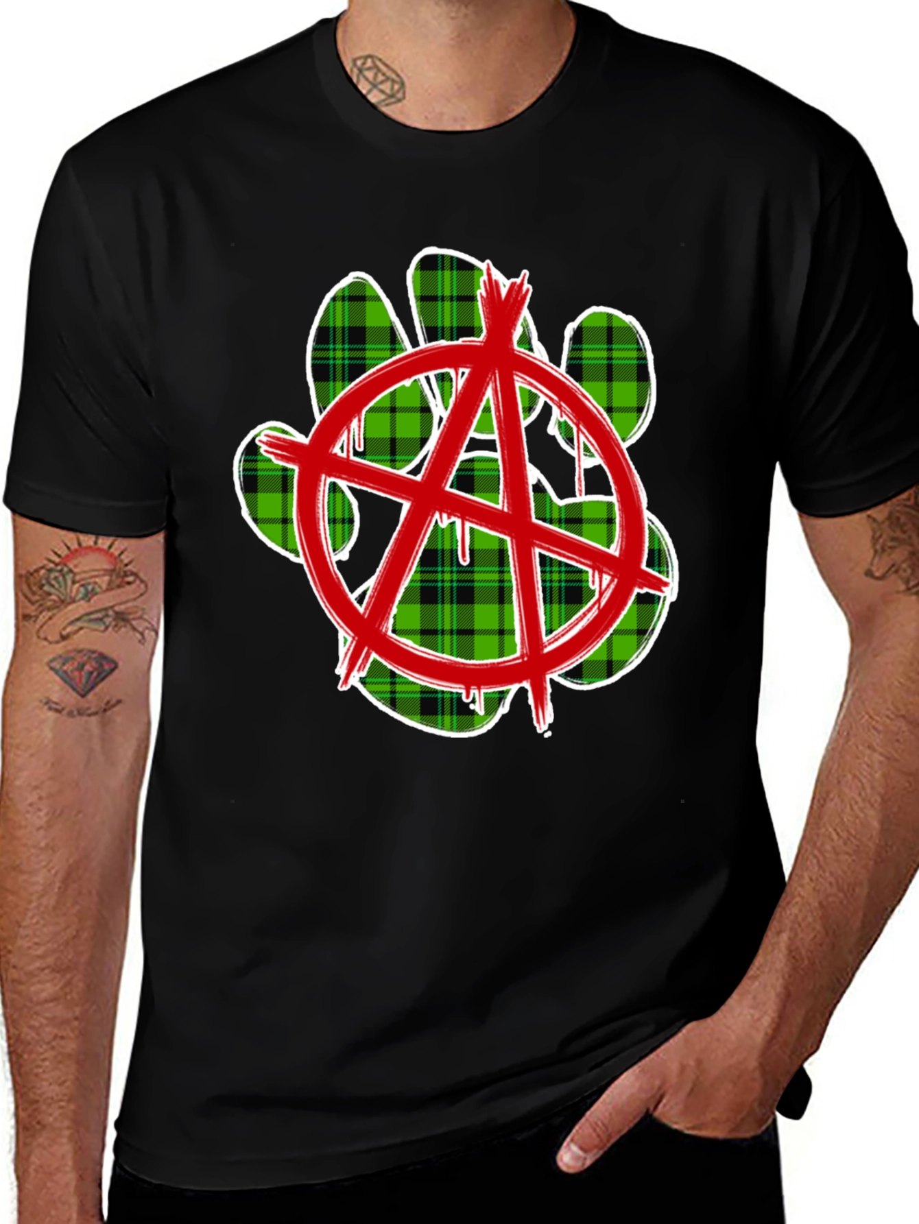 Anarchy Paw Print Graphic Tee