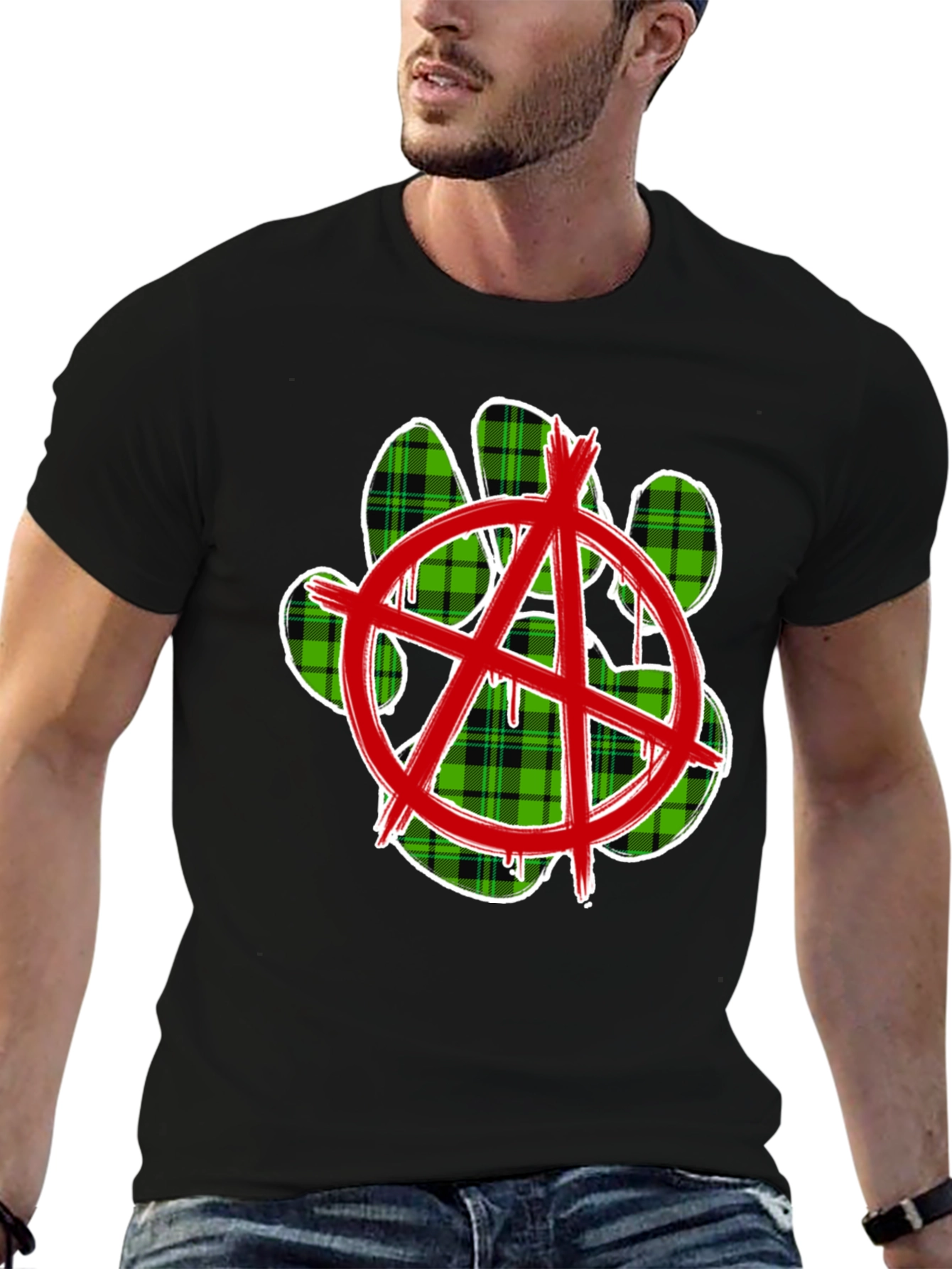 Anarchy Paw Print Graphic Tee