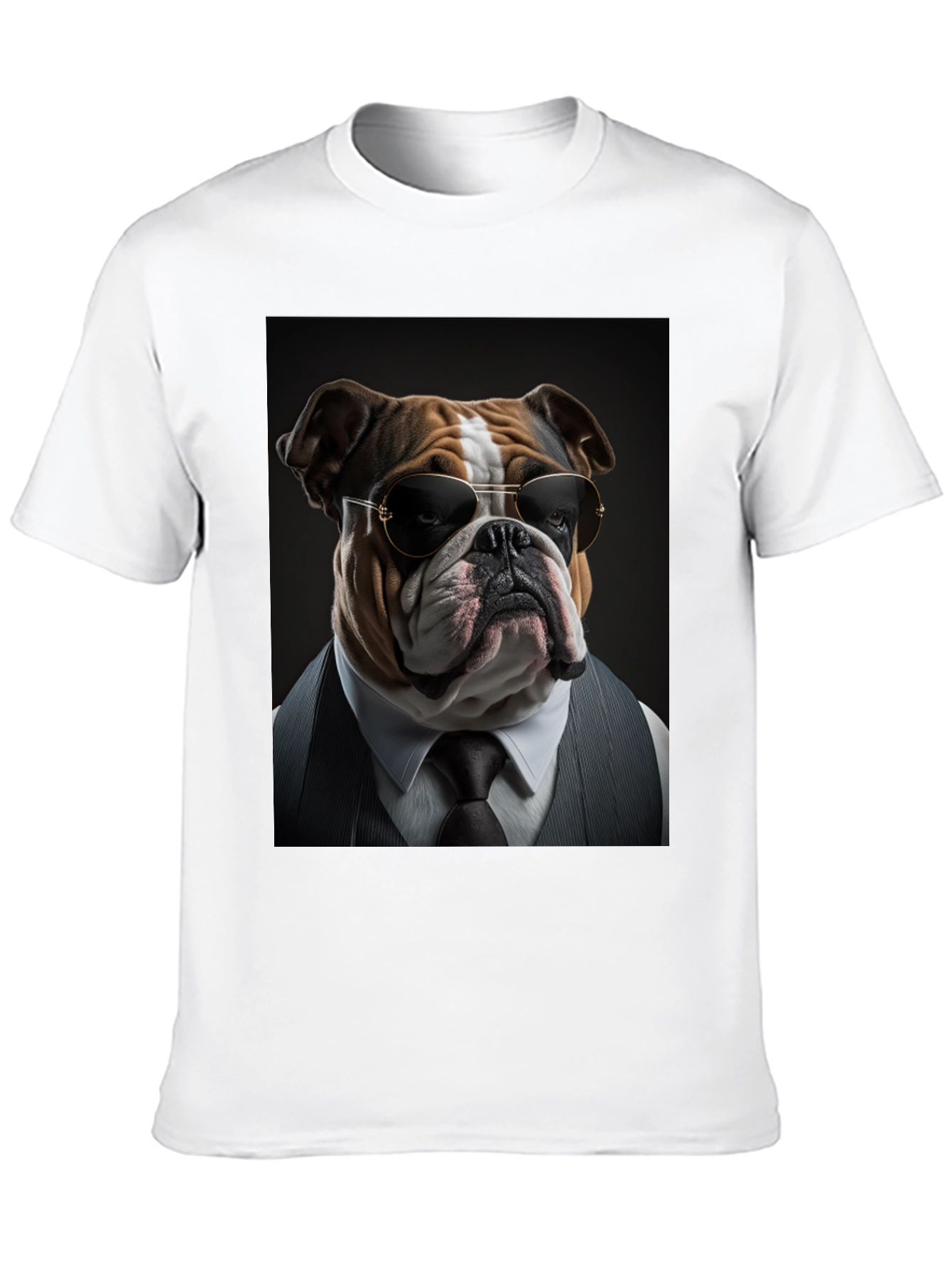 Bulldog Boss T-Shirt: Cool Dog in Suit!