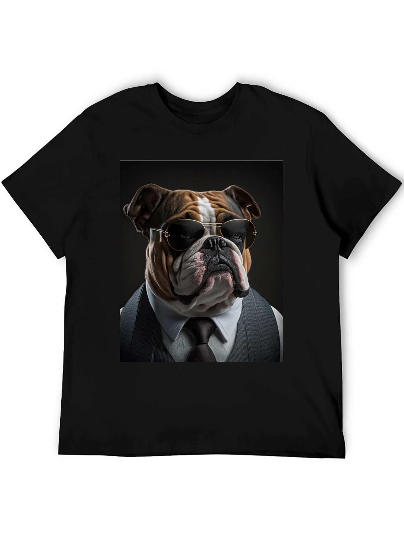 Bulldog Boss T-Shirt: Cool Dog in Suit!
