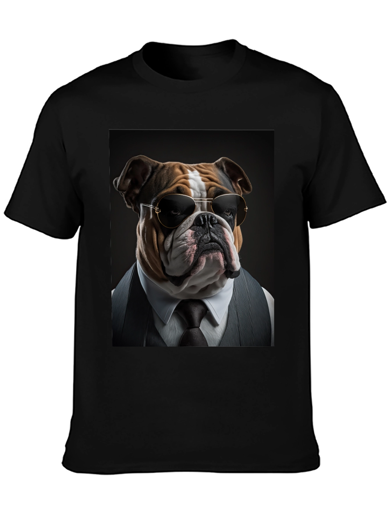 Bulldog Boss T-Shirt: Cool Dog in Suit!
