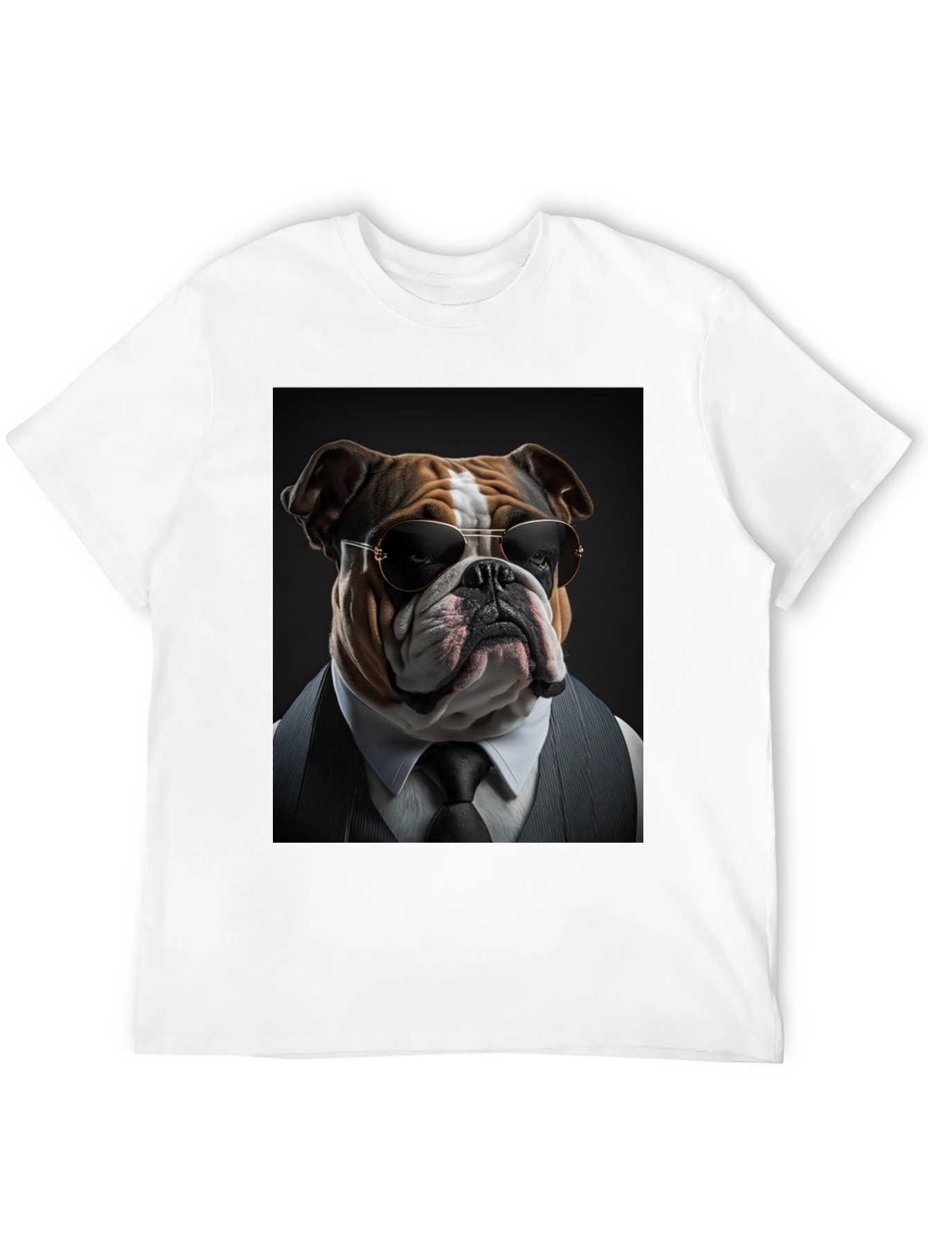 Bulldog Boss T-Shirt: Cool Dog in Suit!