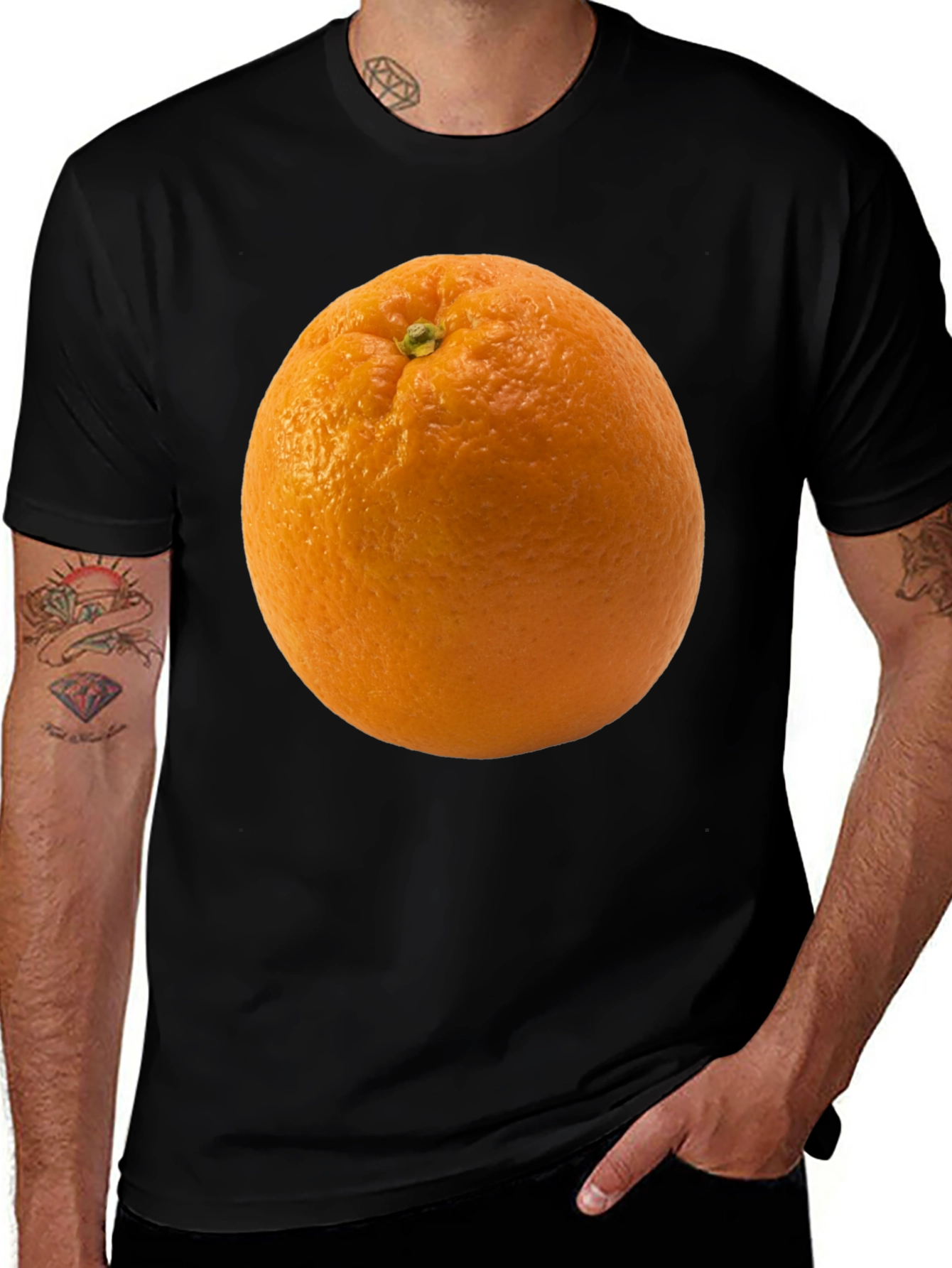 Orange Graphic Tee - Quirky Fruit T-Shirt