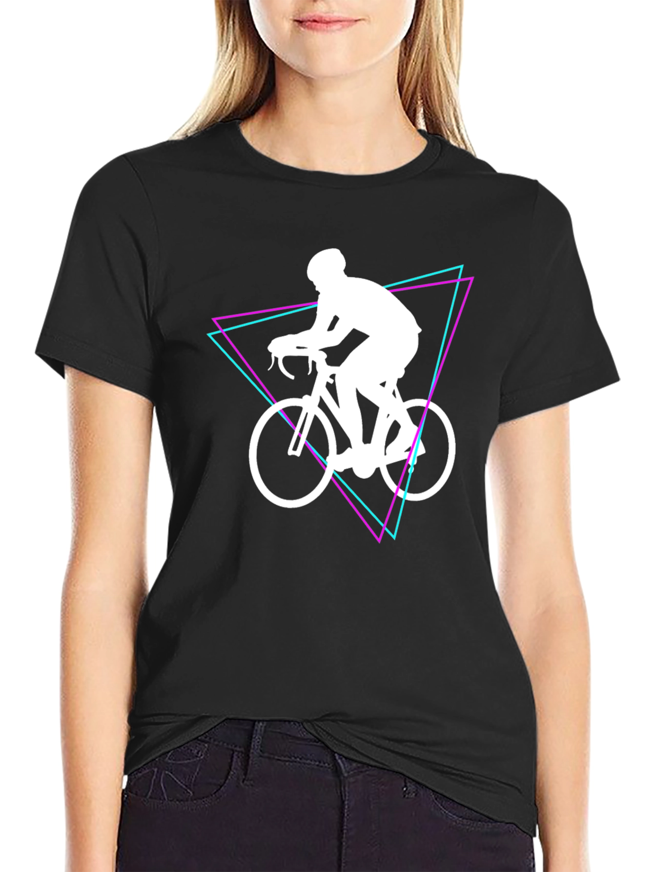 Cyclist Graphic Tee - Black Cotton Shirt