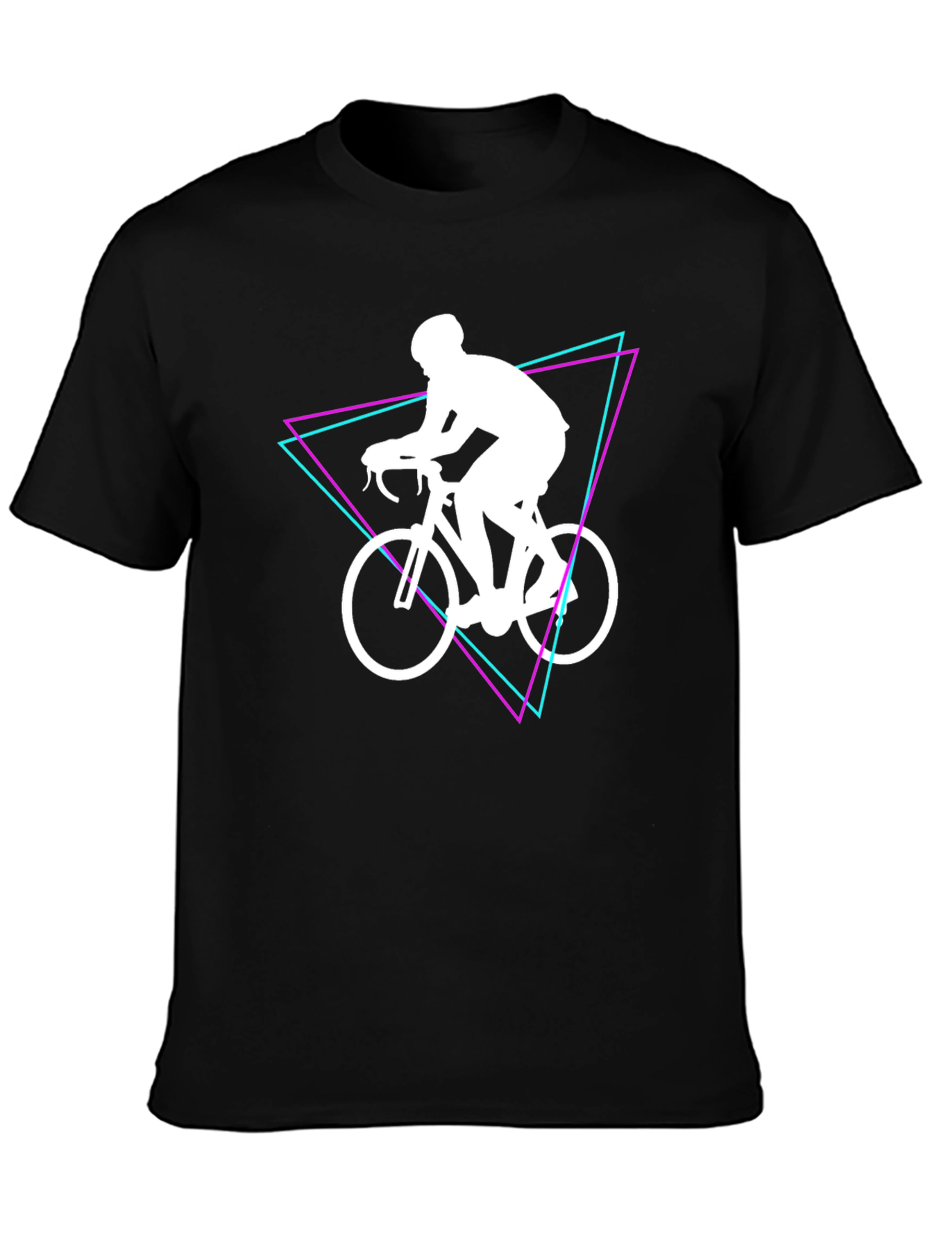 Cyclist Graphic Tee - Black Cotton Shirt