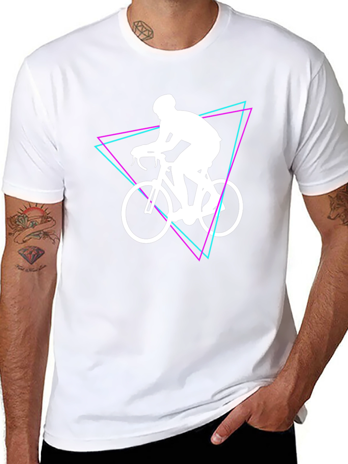Cyclist Graphic Tee - Black Cotton Shirt