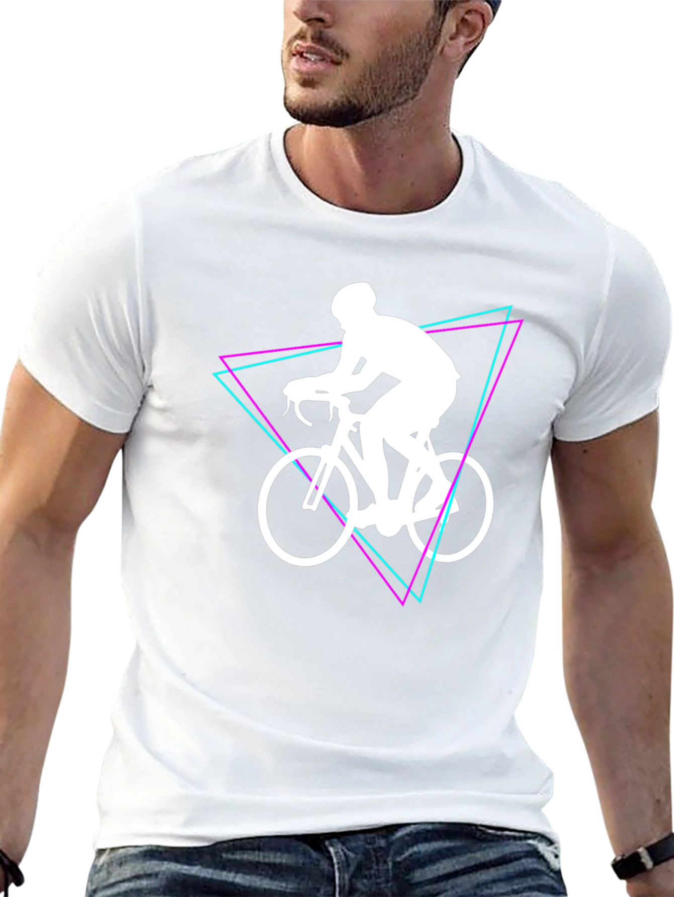 Cyclist Graphic Tee - Black Cotton Shirt