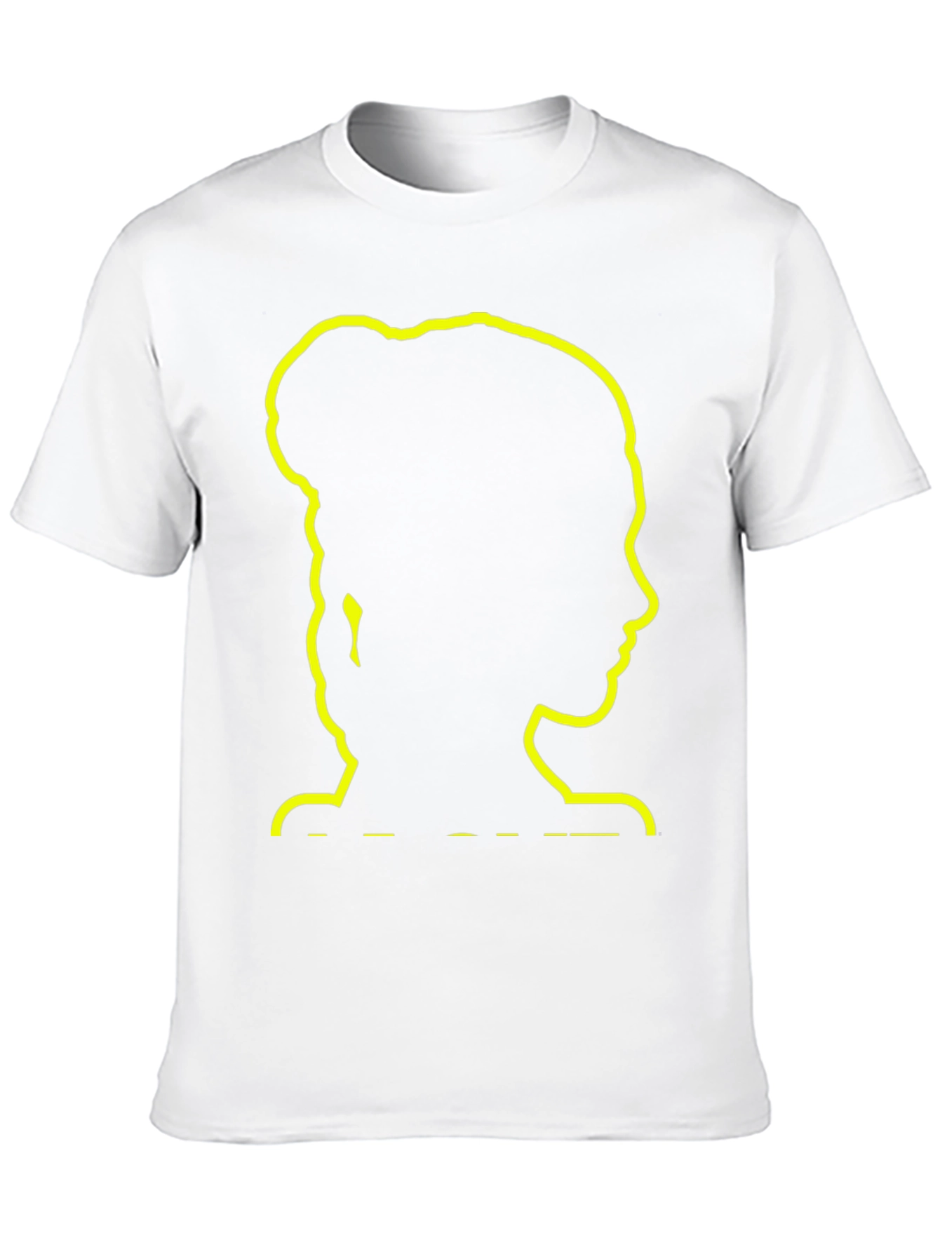 Silhouette Woman Bun Hair Black T-Shirt