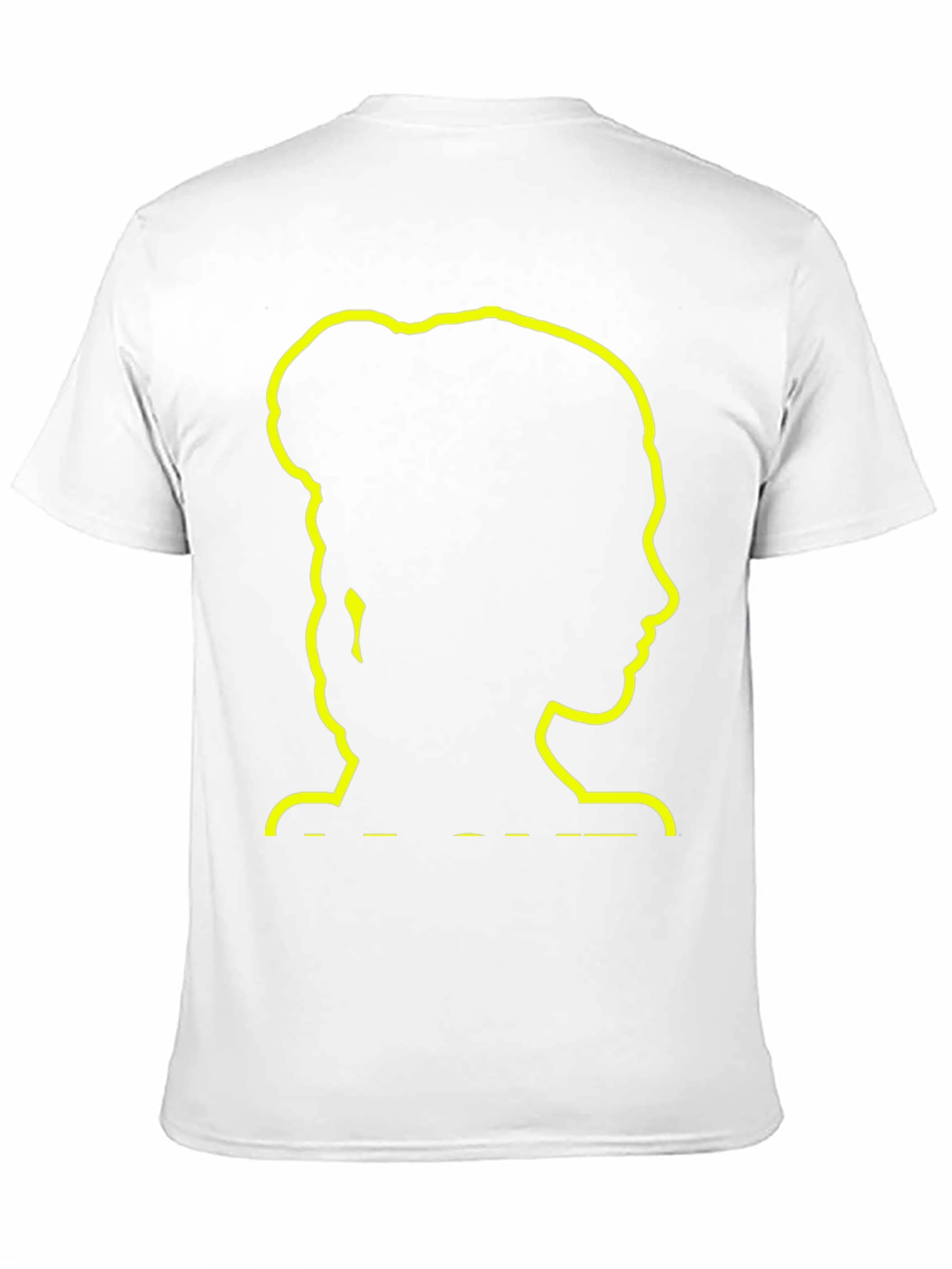 Silhouette Woman Bun Hair Black T-Shirt