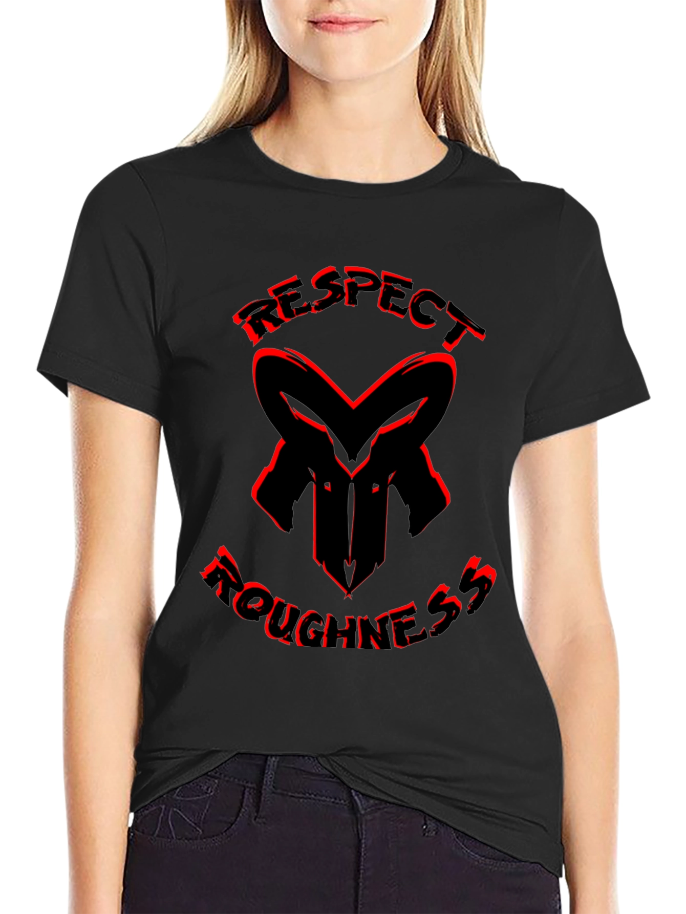 Respect Roughness Black Graphic Tee