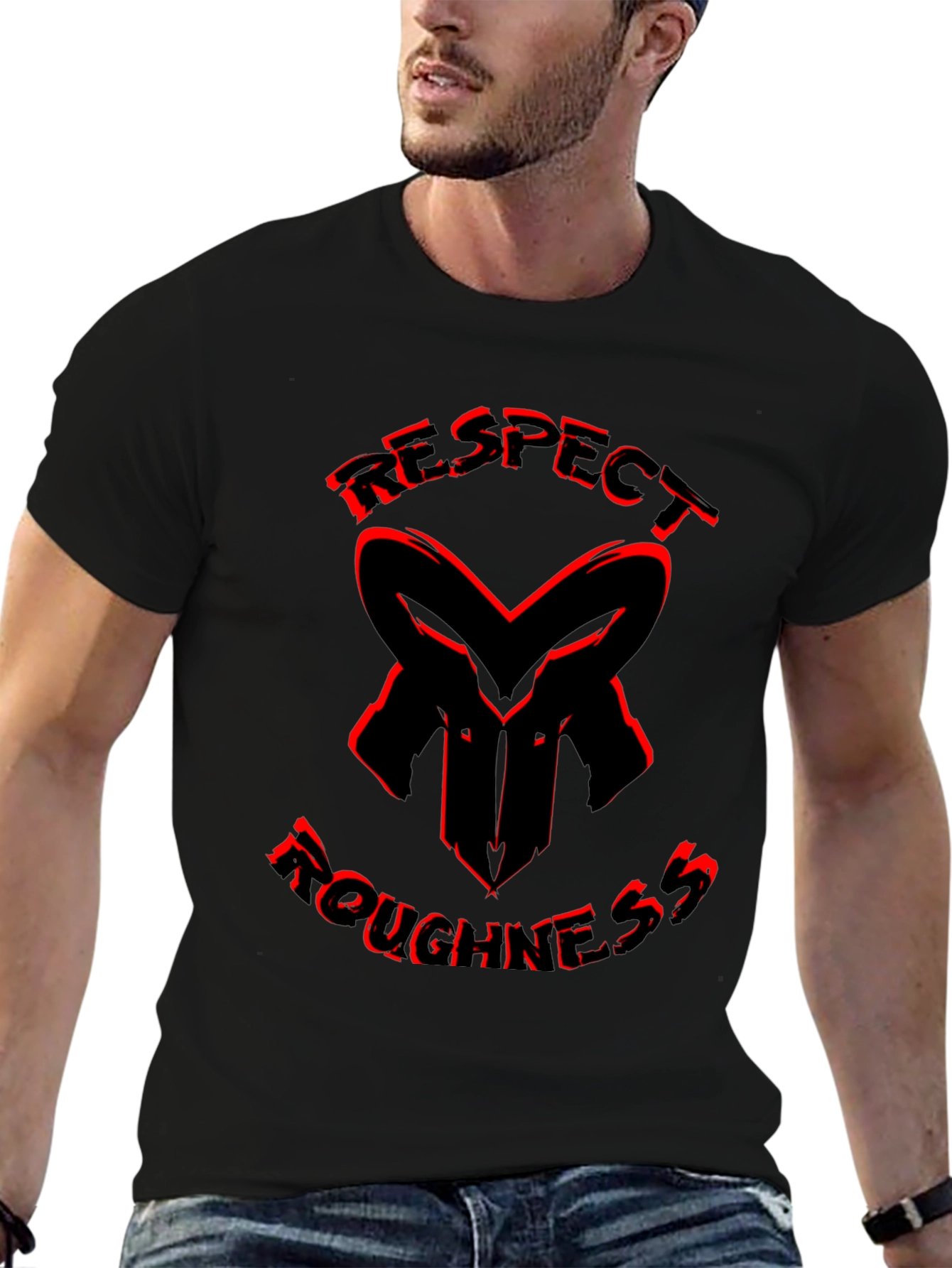 Respect Roughness Black Graphic Tee