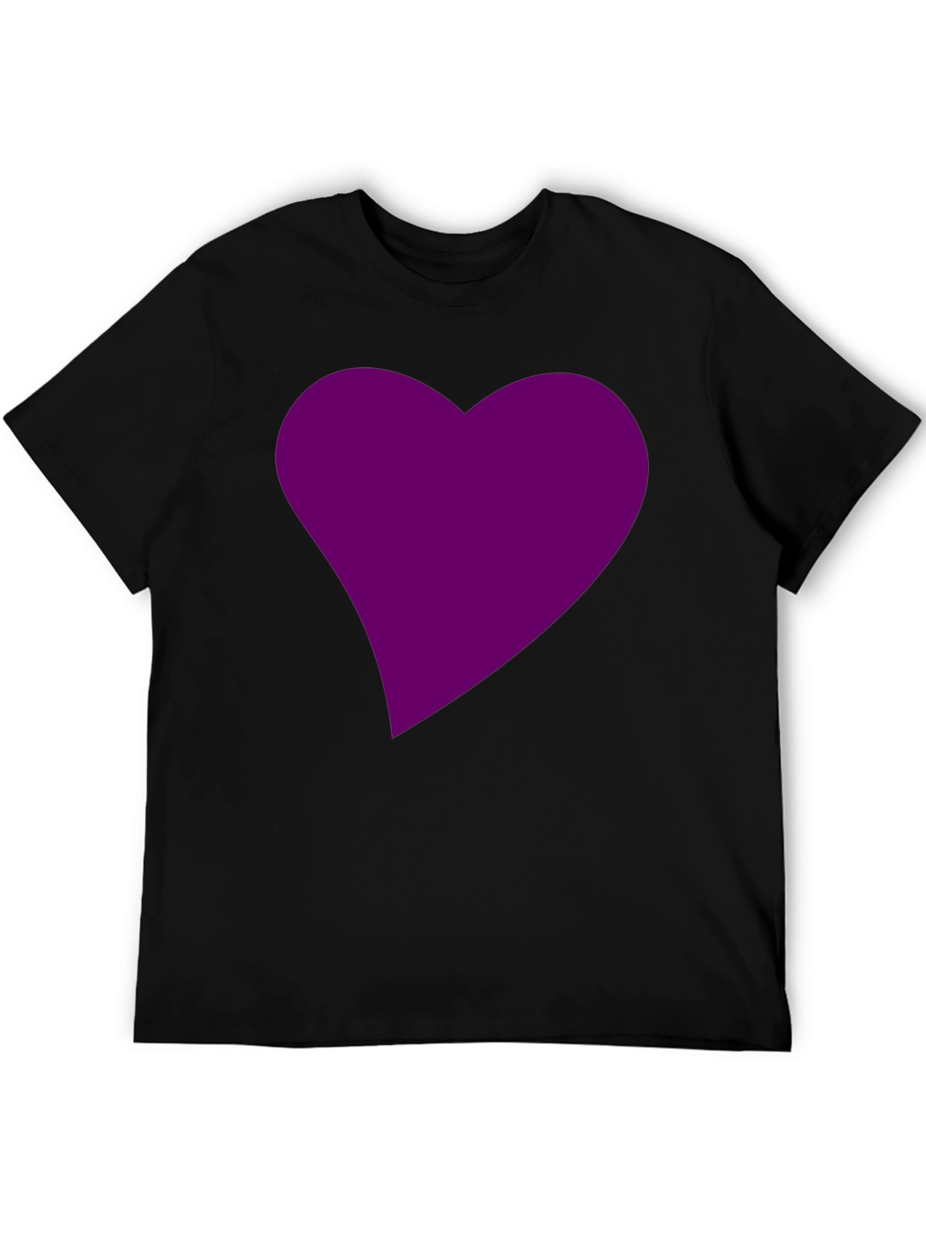 Heart Graphic Tee - Black Cotton Blend Casual Wear
