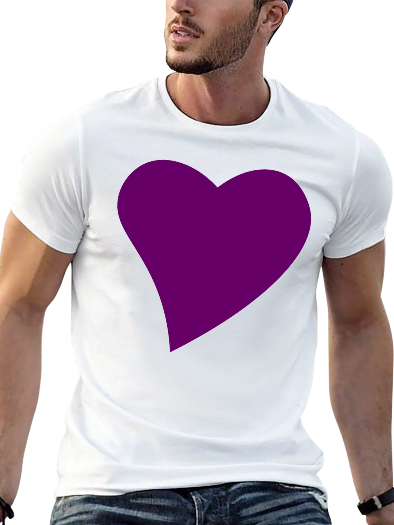 Heart Graphic Tee - Black Cotton Blend Casual Wear