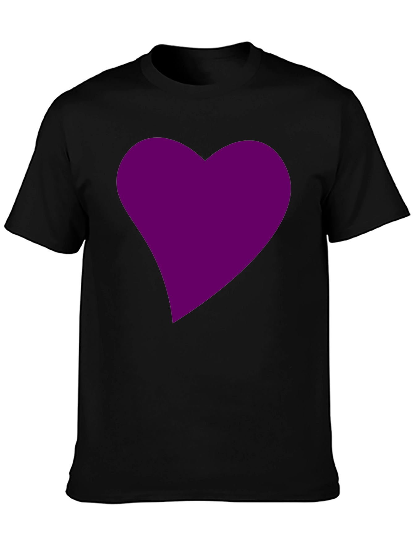 Heart Graphic Tee - Black Cotton Blend Casual Wear