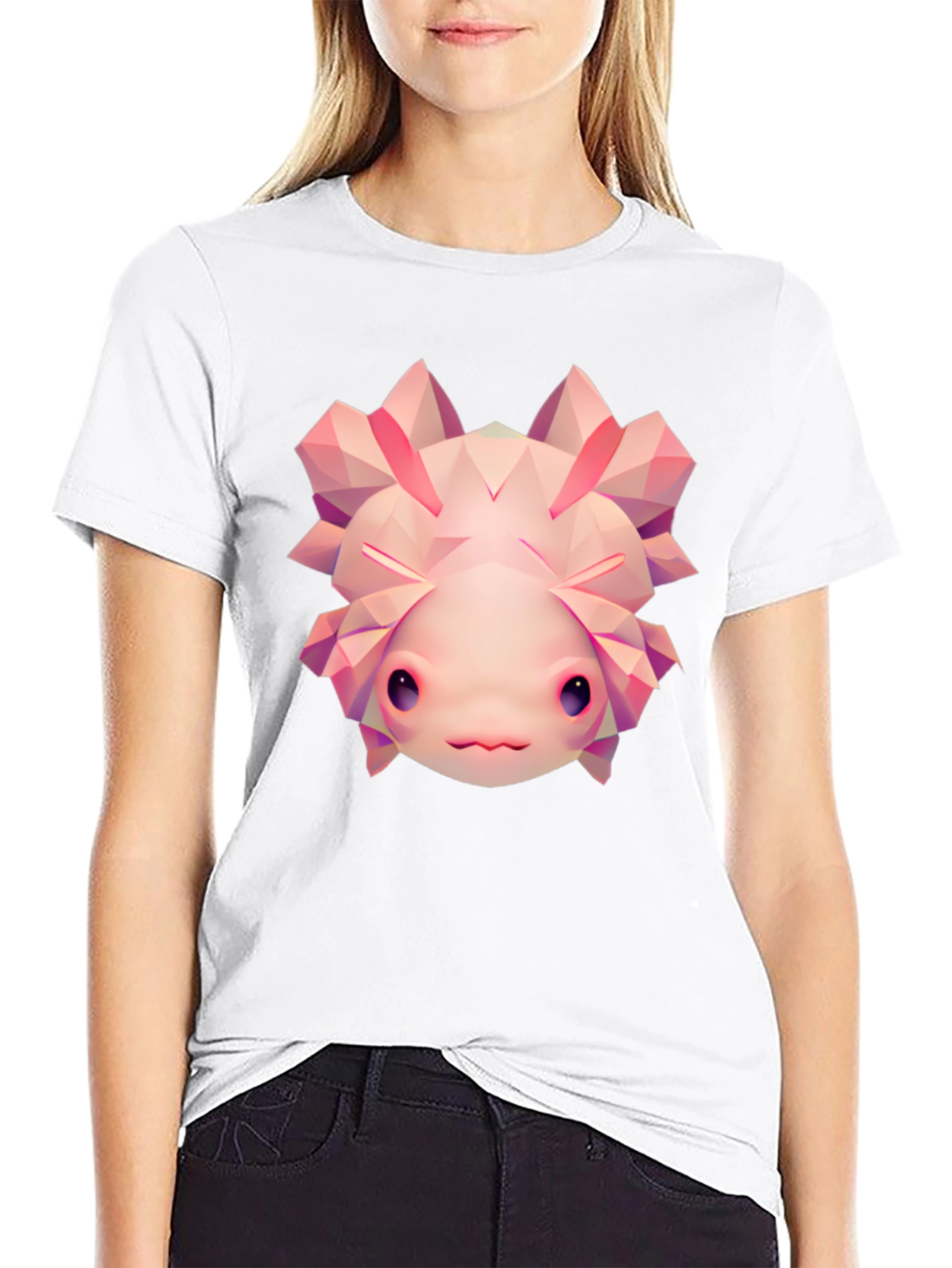 Axolotl Graphic Tee - Cool Polygonal Design