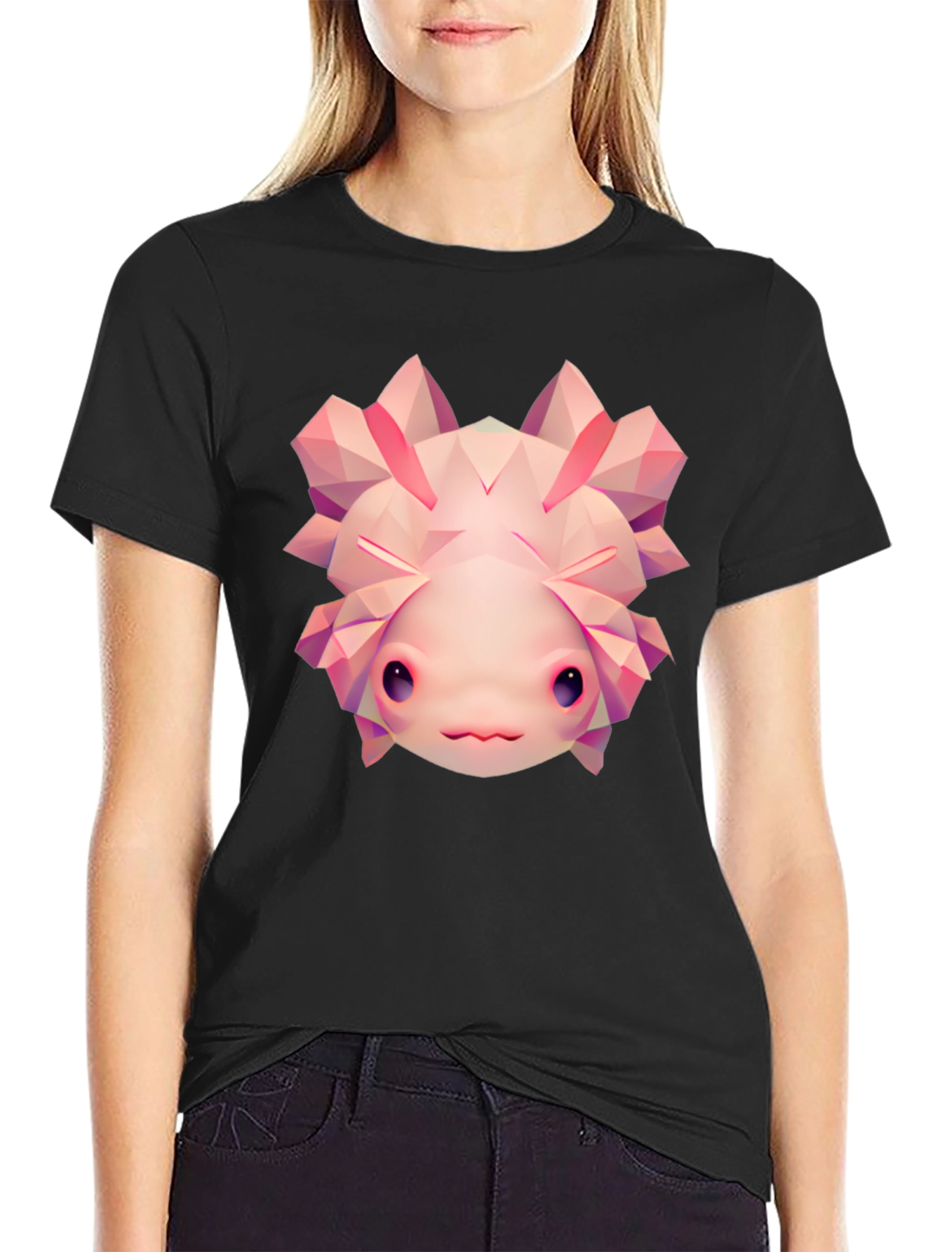 Axolotl Graphic Tee - Cool Polygonal Design