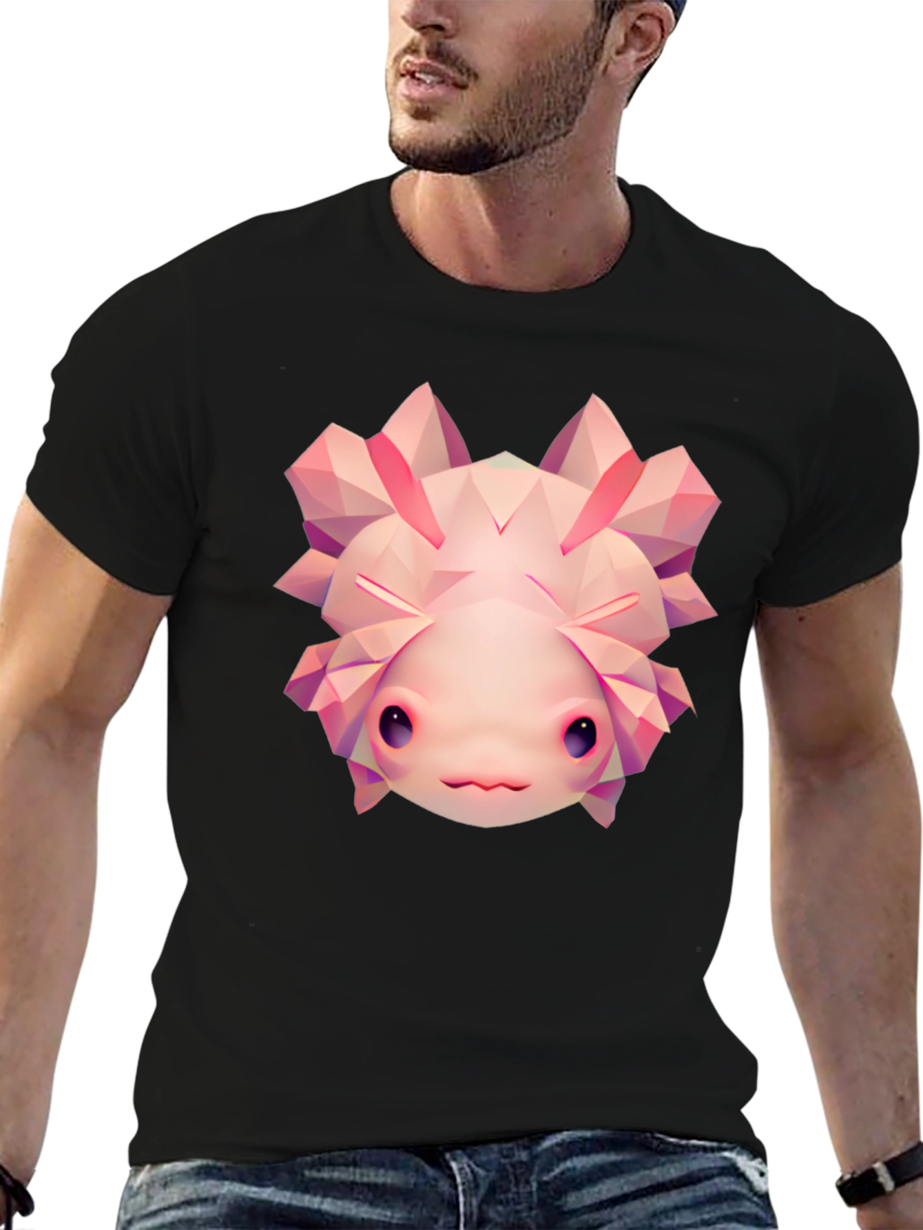 Axolotl Graphic Tee - Cool Polygonal Design