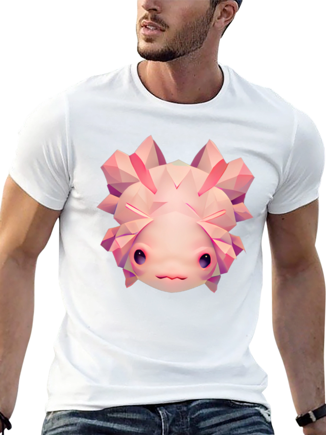 Axolotl Graphic Tee - Cool Polygonal Design
