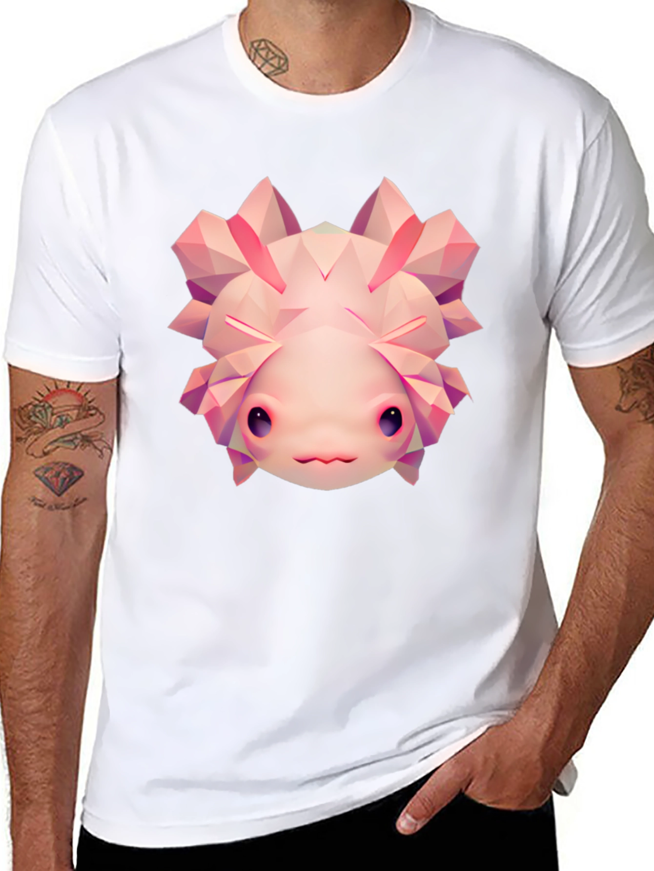 Axolotl Graphic Tee - Cool Polygonal Design