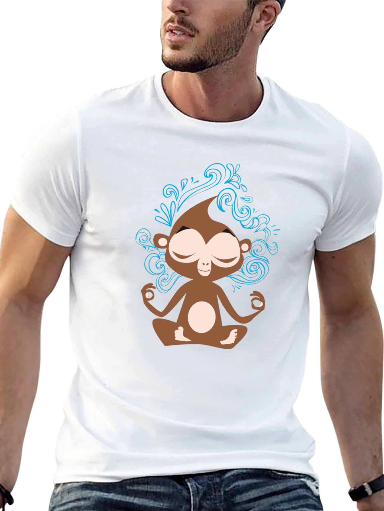Meditating Monkey Graphic T-Shirt