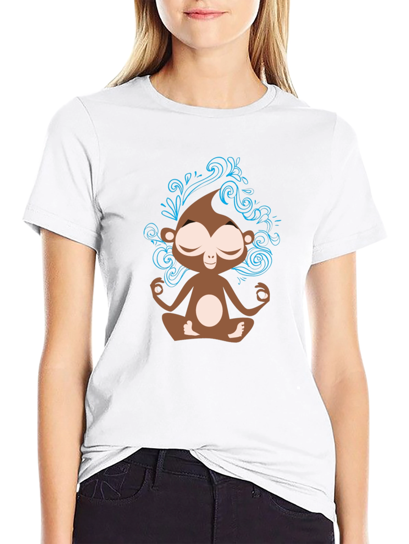 Meditating Monkey Graphic T-Shirt